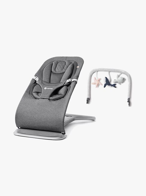 Ergobaby Evolve 3-in-1 Babywippe inkl. Spielbogen, Charcoal Grey