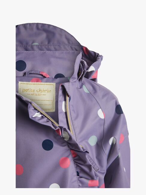 Petite Chérie Atelier Lily Outdoor-Overall, Dots Lavender Gray