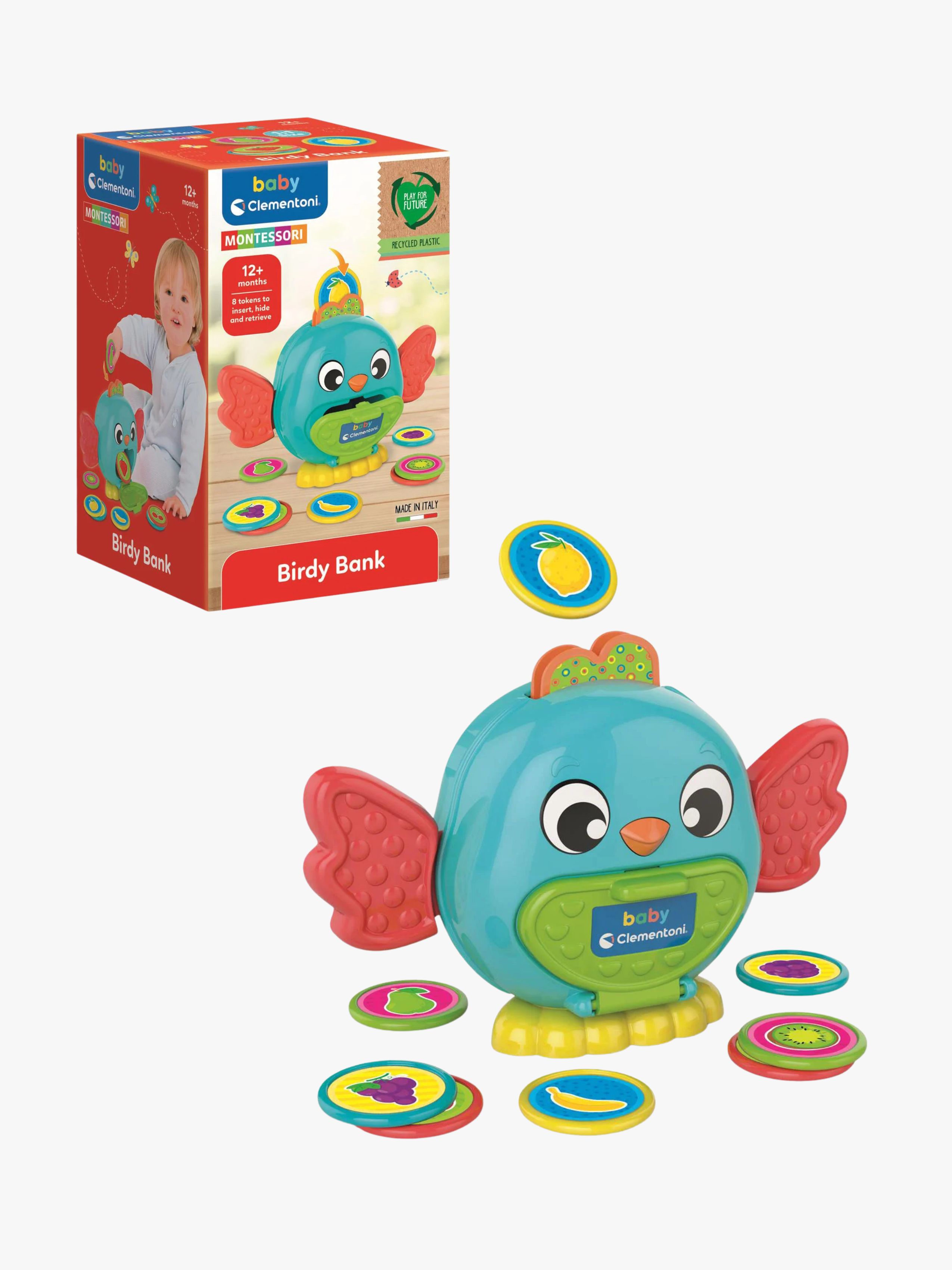 Clementoni Baby Spardose mit Münzen, Babyspielzeug
