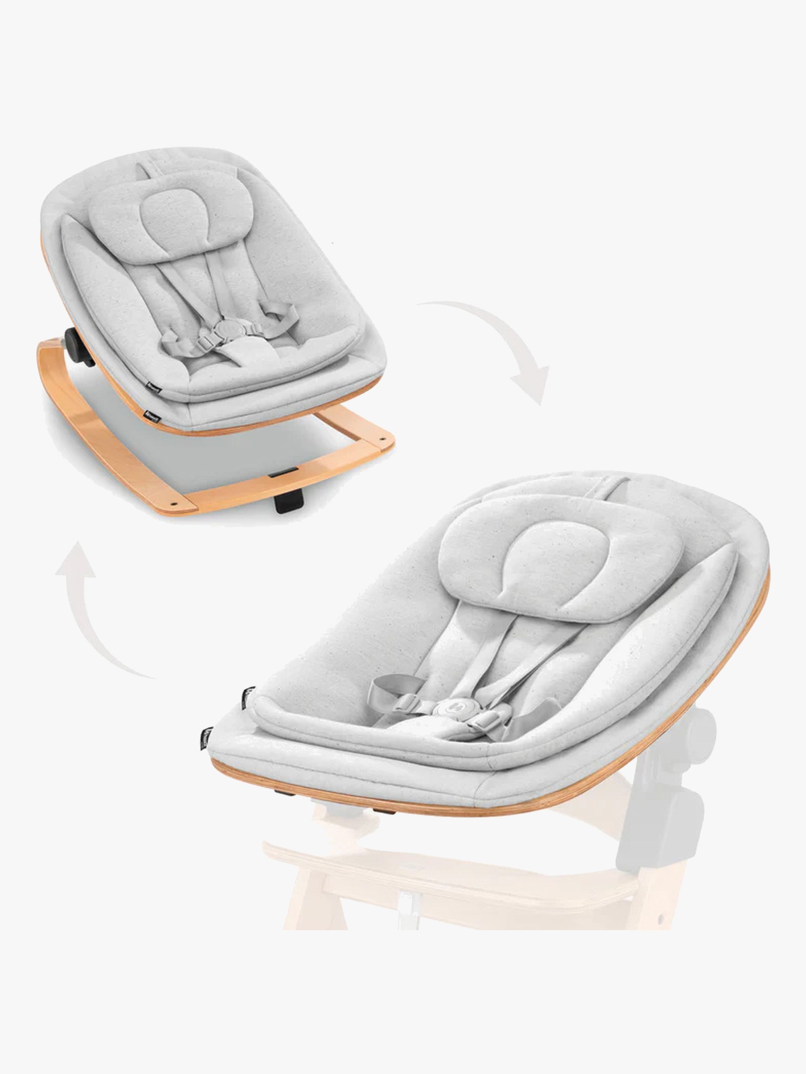 Hauck Eco 3-in-1 Babywippe für Hochstuhl, Light Grey