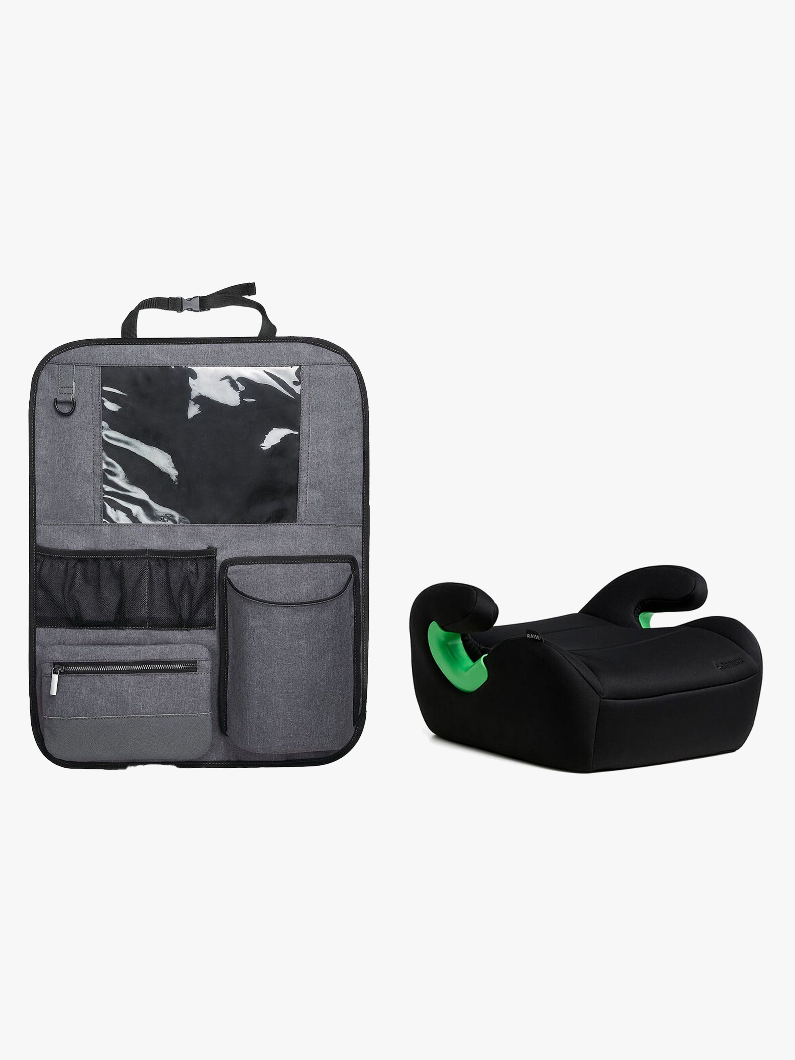 Beemoo Raise 2 i-Size Sitzerhöhung inkl. Beemoo Deluxe Trittschutz, Black Stone