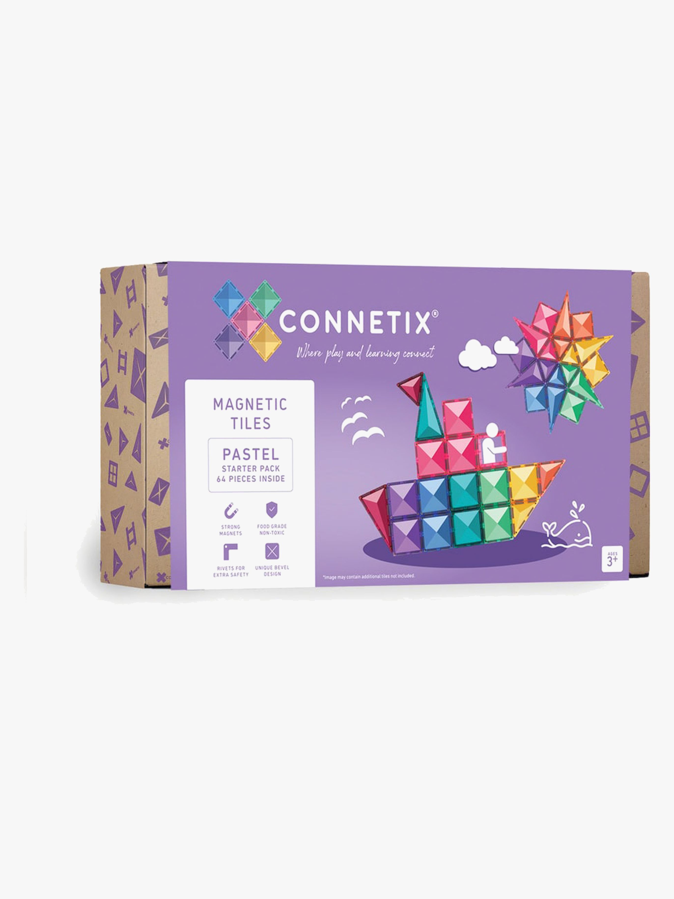 Connetix Magnetische Bauteile Pastel Starter-Set 64 Teile