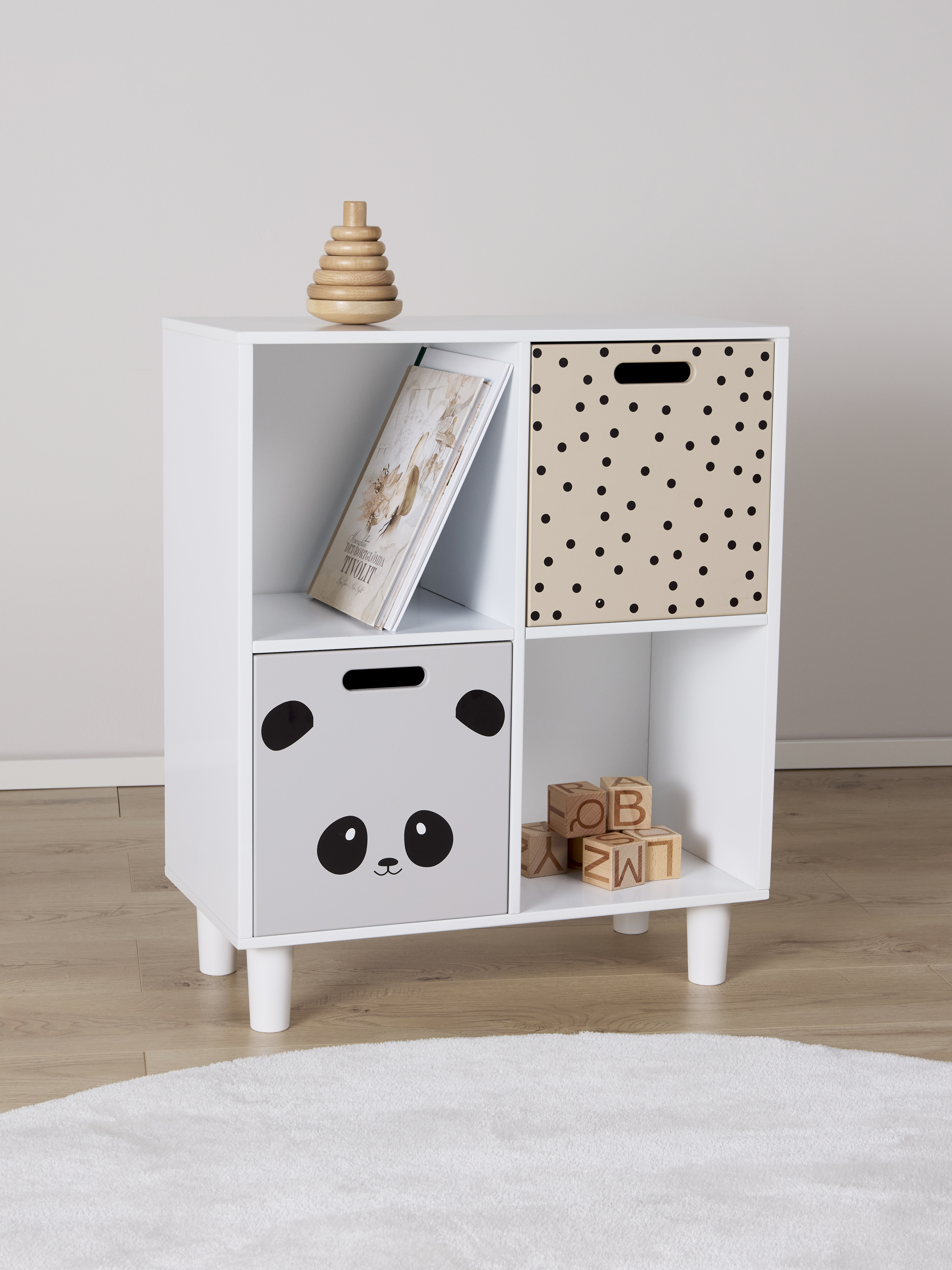 DELTA Bücherregal mit Aufbewahrungsbox, Weiß, Bücherregal kinderzimmer, Kinder, Kids