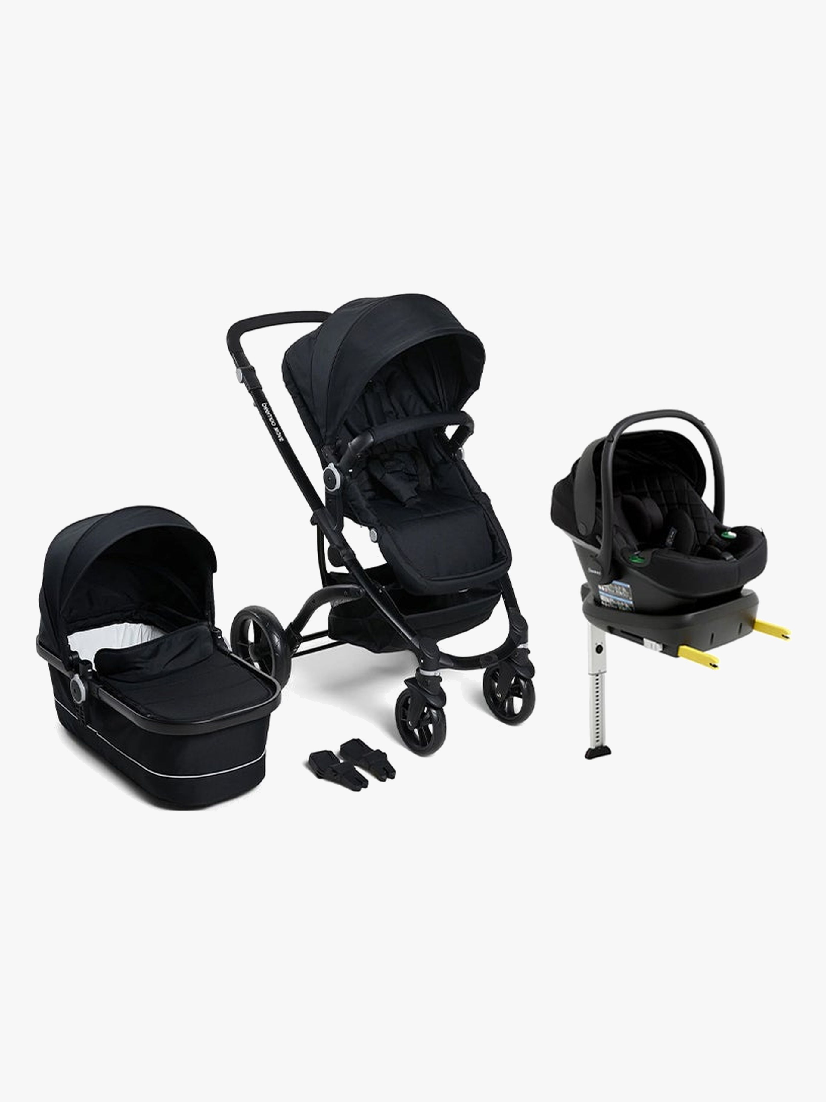 Beemoo Move Duo Kombiwagen inkl. Beemoo Route i-Size Babyschale &  Basis, Black/Black Stone