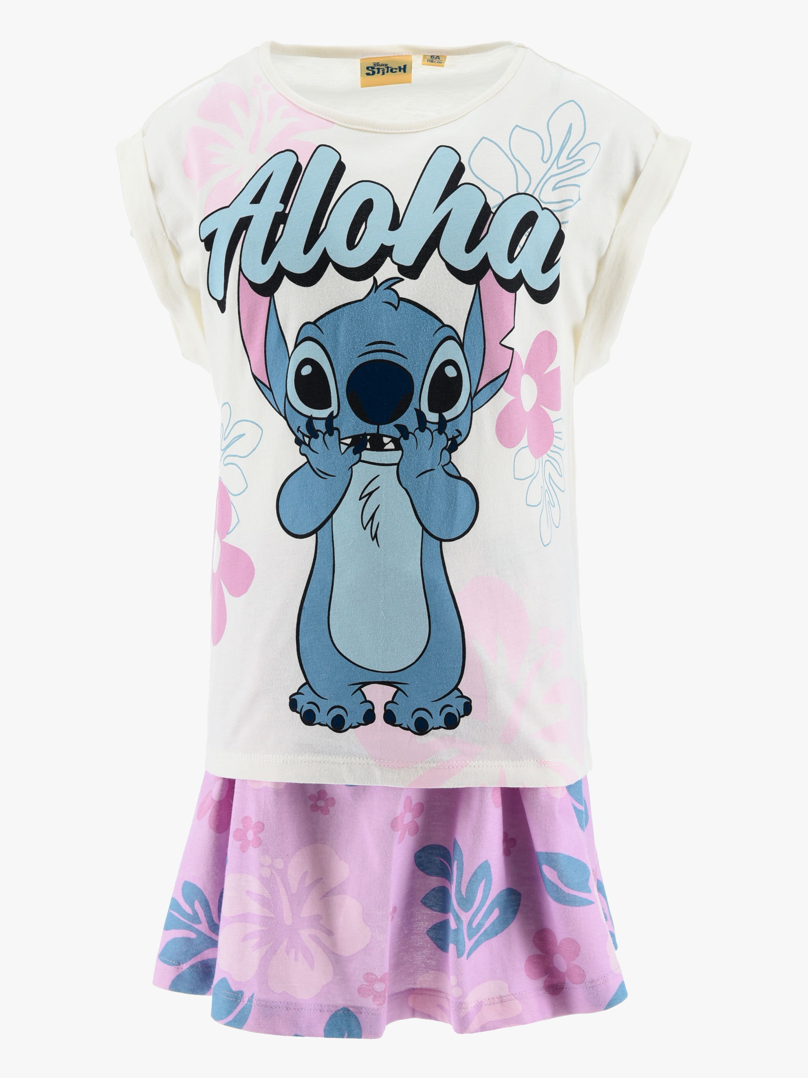 Disney Stitch T-Shirt und Rock Set, Off-White, 104-110