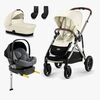 Cybex GAZELLE S Kombiwagen inkl. Beemoo Route Babyschale & Basis, Seashell Beige/Mineral Grey