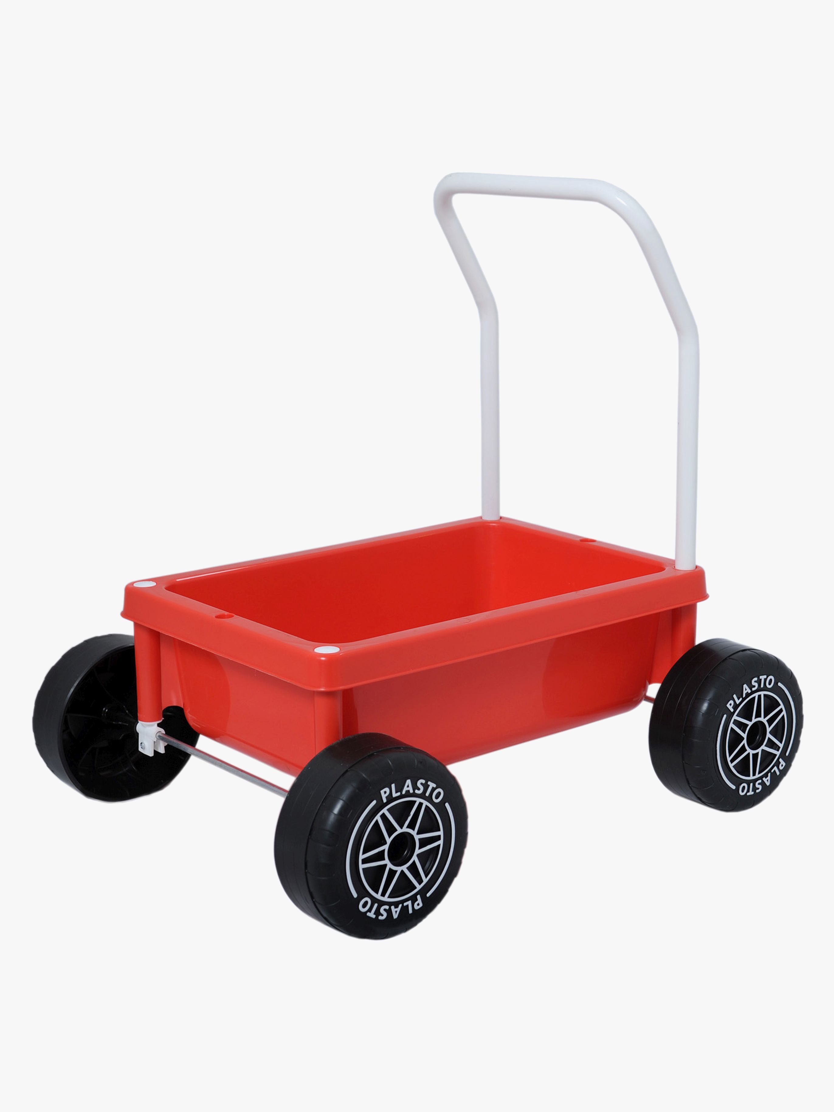 Plasto Lauflernwagen mit leisen Rädern, Rot, Babyspielzeug