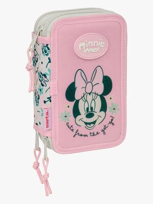 Disney Minnie Maus Gefülltes Dreifach-Federmäppchen 37 Teile, Bright