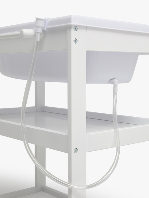 JLY Dream Wickeltisch m Ausziehbarer Badewanne, White