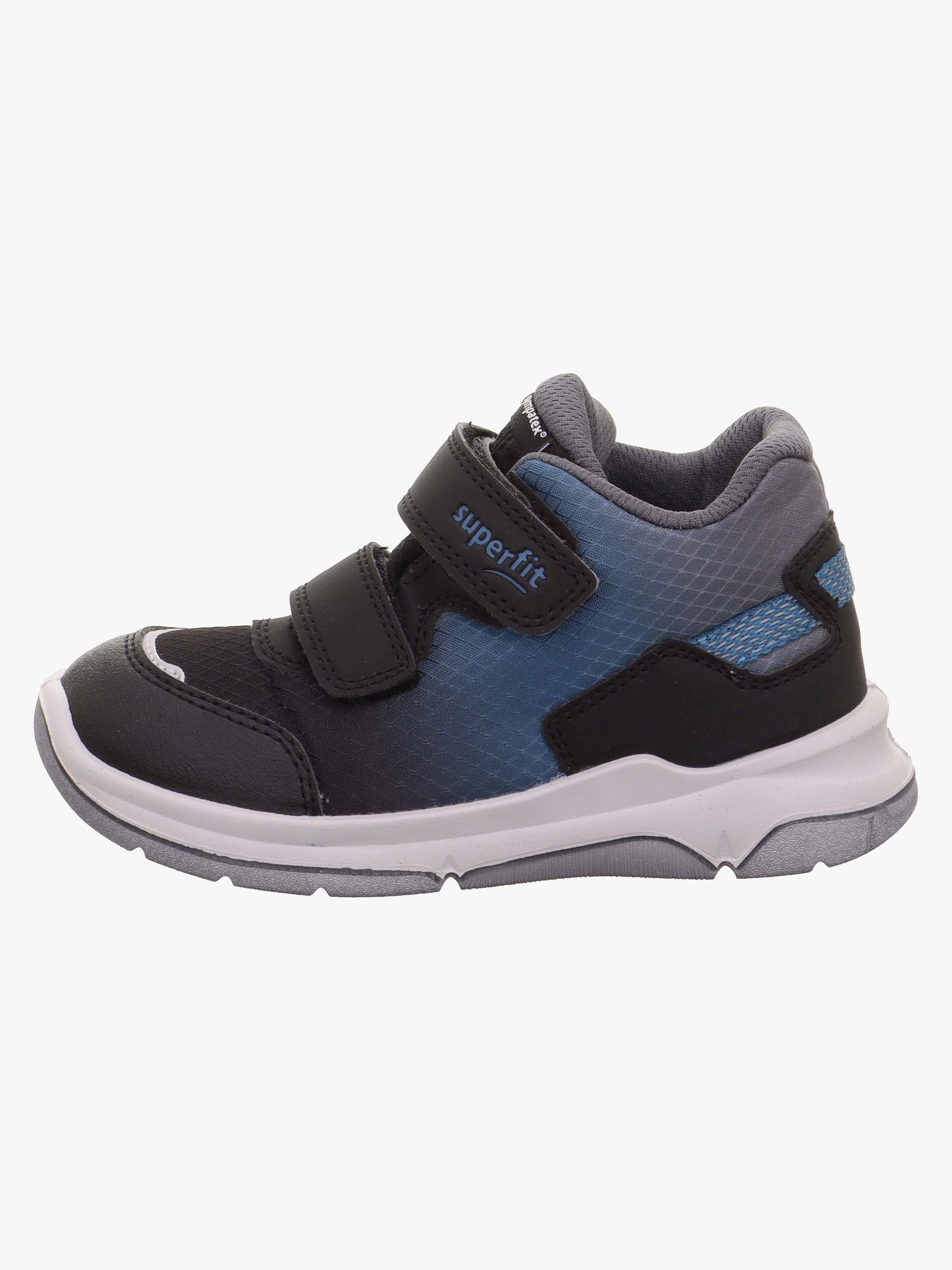 Superfit Cooper Wasserdichte Mid Kinder Sneaker, Schwarz/Blau, 24, Kinderschuhe