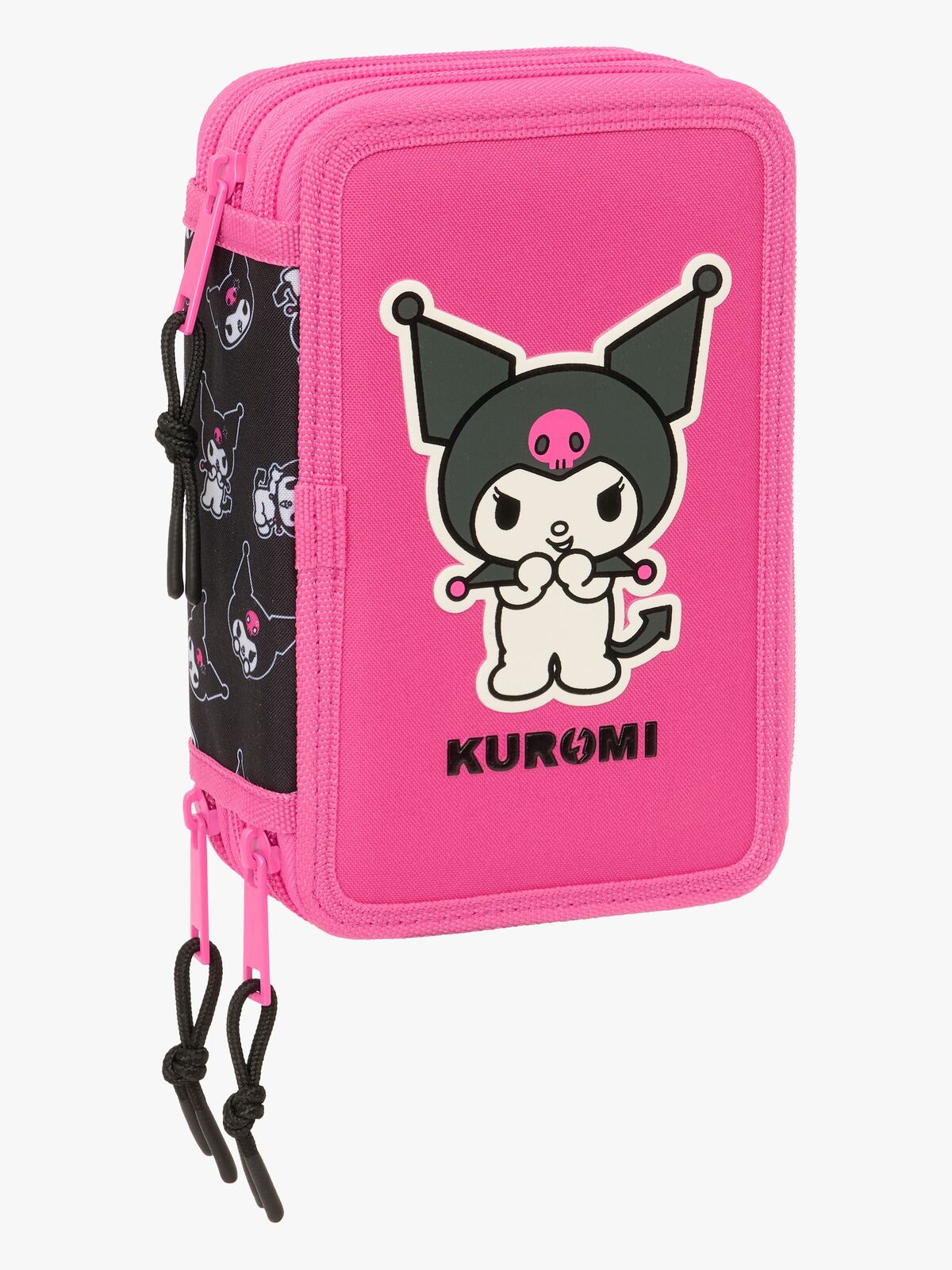 Hello Kitty Kuromi Dreifach-Federmäppchen, Rosa-schwarz