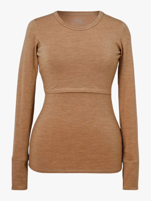 Boob Merinowolle Stilloberteil, Brown Melange