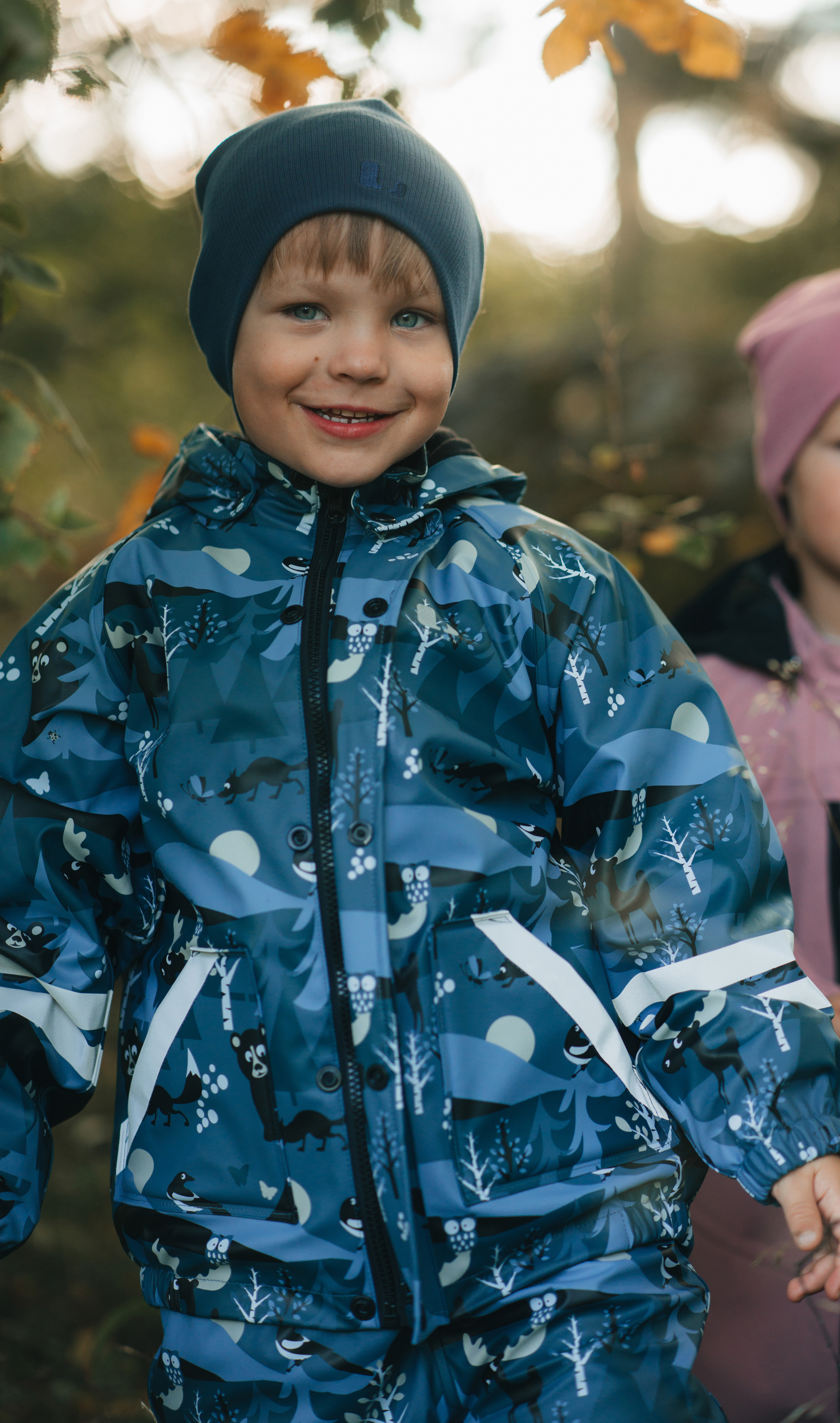 Lindberg Lekhyttan Gefüttertes Regenset, Blau/Schwarz, 110