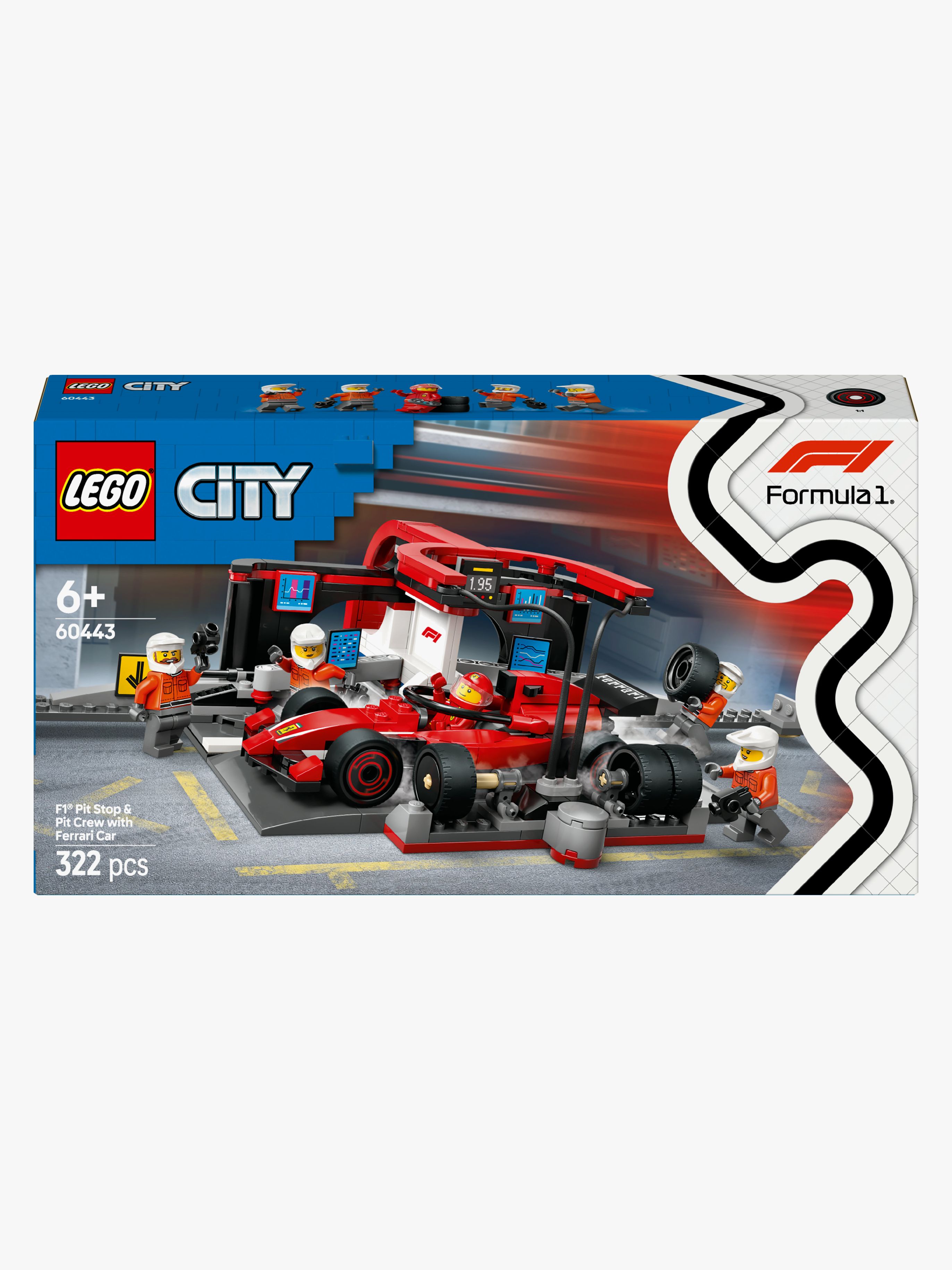 City 60443 F1 Boxenstopp mit Boxencrew und Ferrari Flitzer