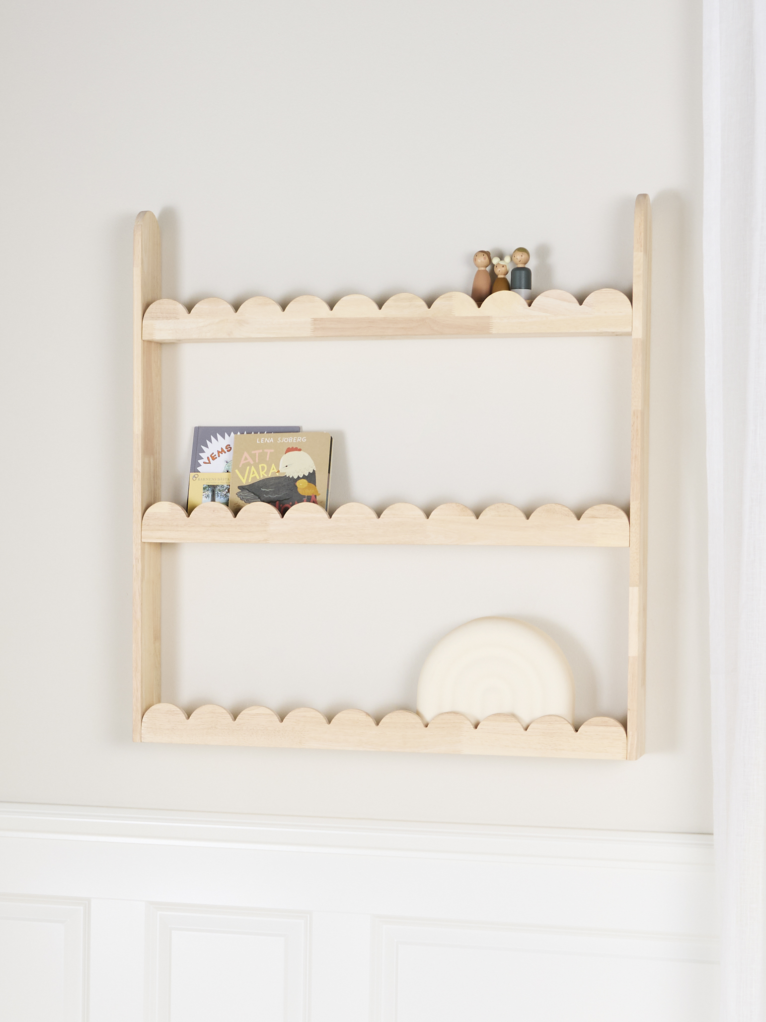 Dune Wandmontiert Bücherregal, Natural Wood, Bücherregal kinderzimmer, Kinder, Kids