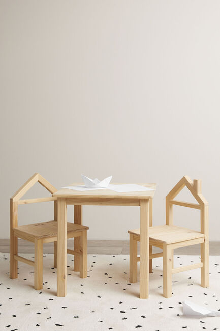 JLY SAGA House Tisch Und Stühle, Natur