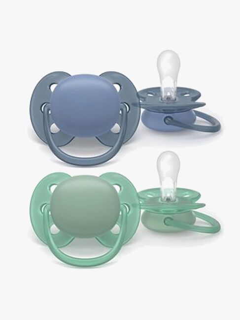 Philips Avent Ultra Soft Schnuller 6–18m 2er-Pack, Grau/Grün