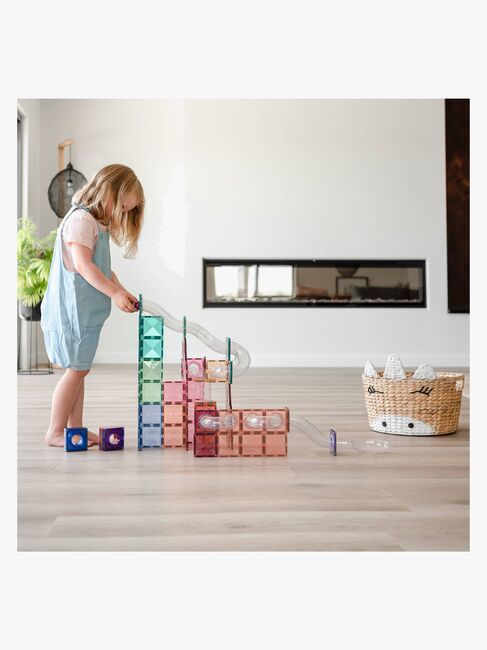 Connetix Magnetische Bauteile Kugelbahn Pastel Erweiterungsset 80 Teile