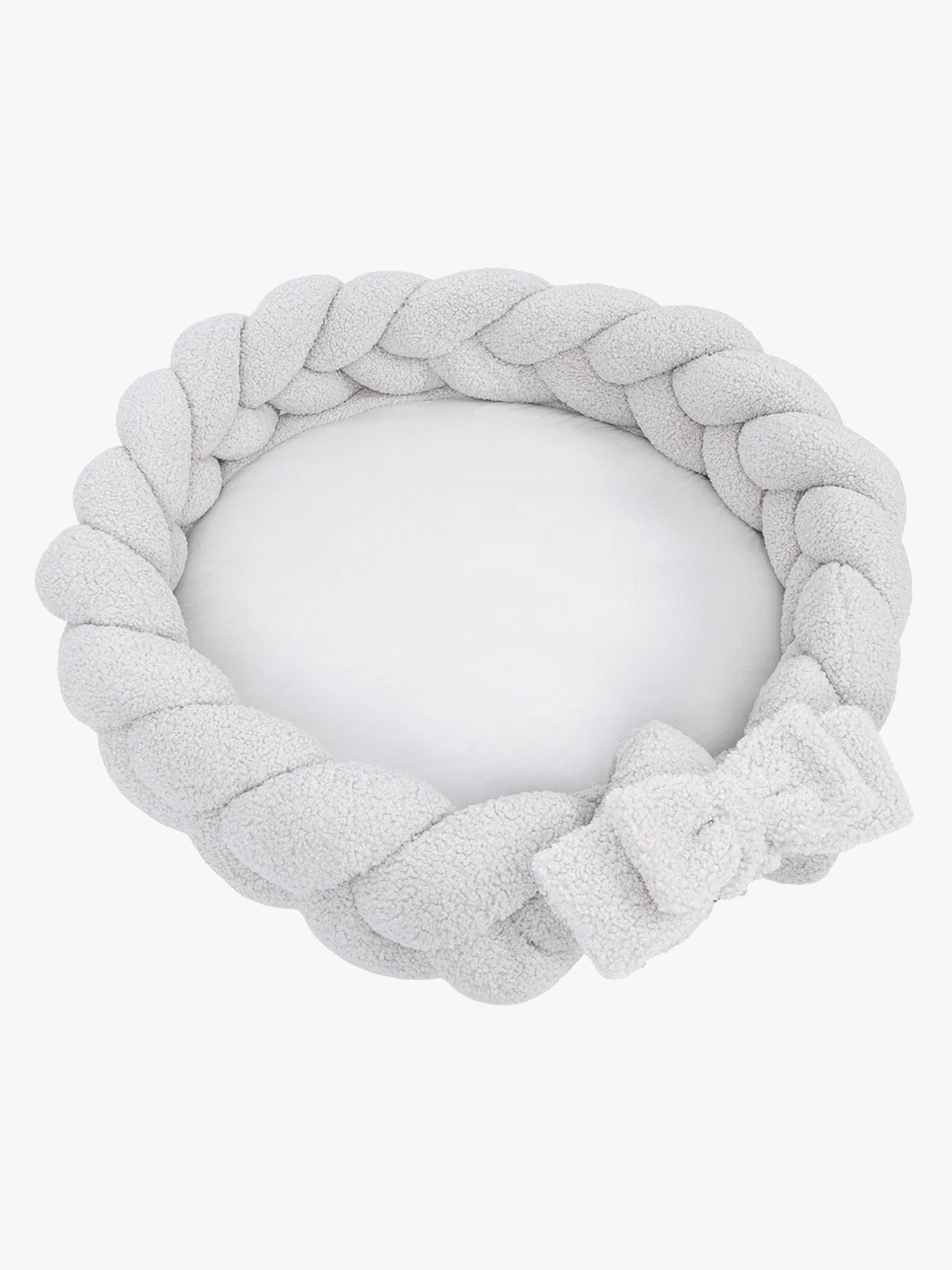 MeowBaby Bearly Babynest mit geflochtenem Schutz & Spielteppich, Offwhite