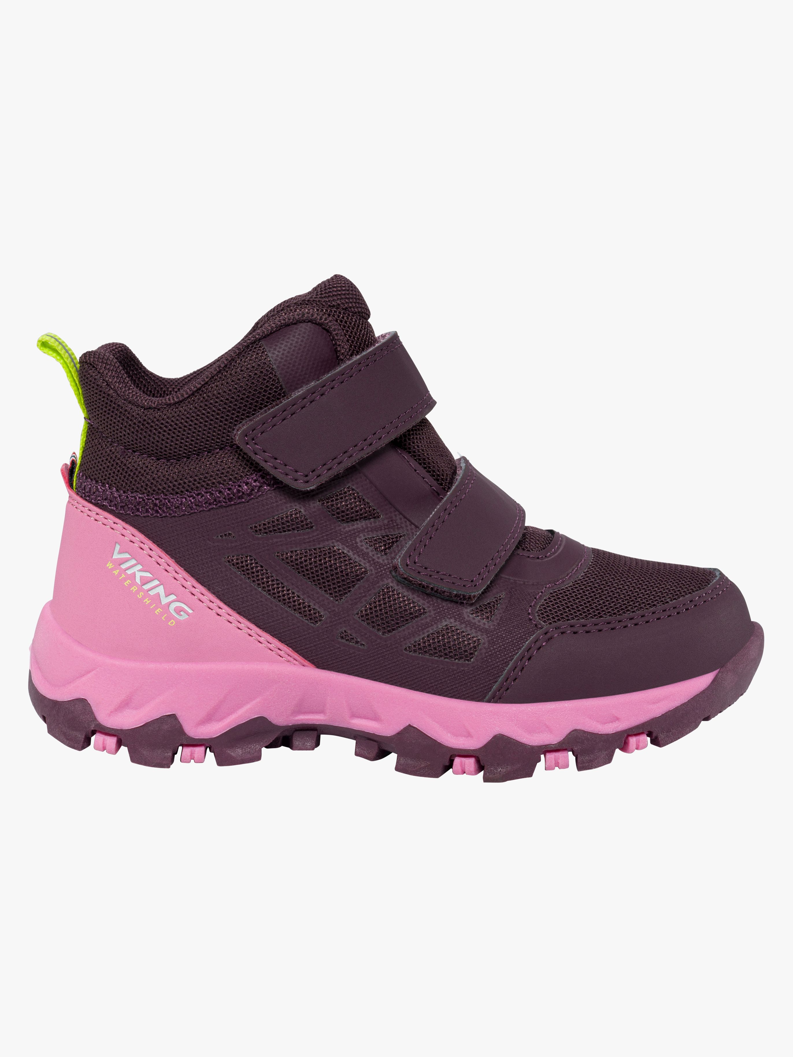 Viking Track 2V Mid Wasserdichte Kinder Sneaker, Plum/Multi, 34, Kinderschuhe