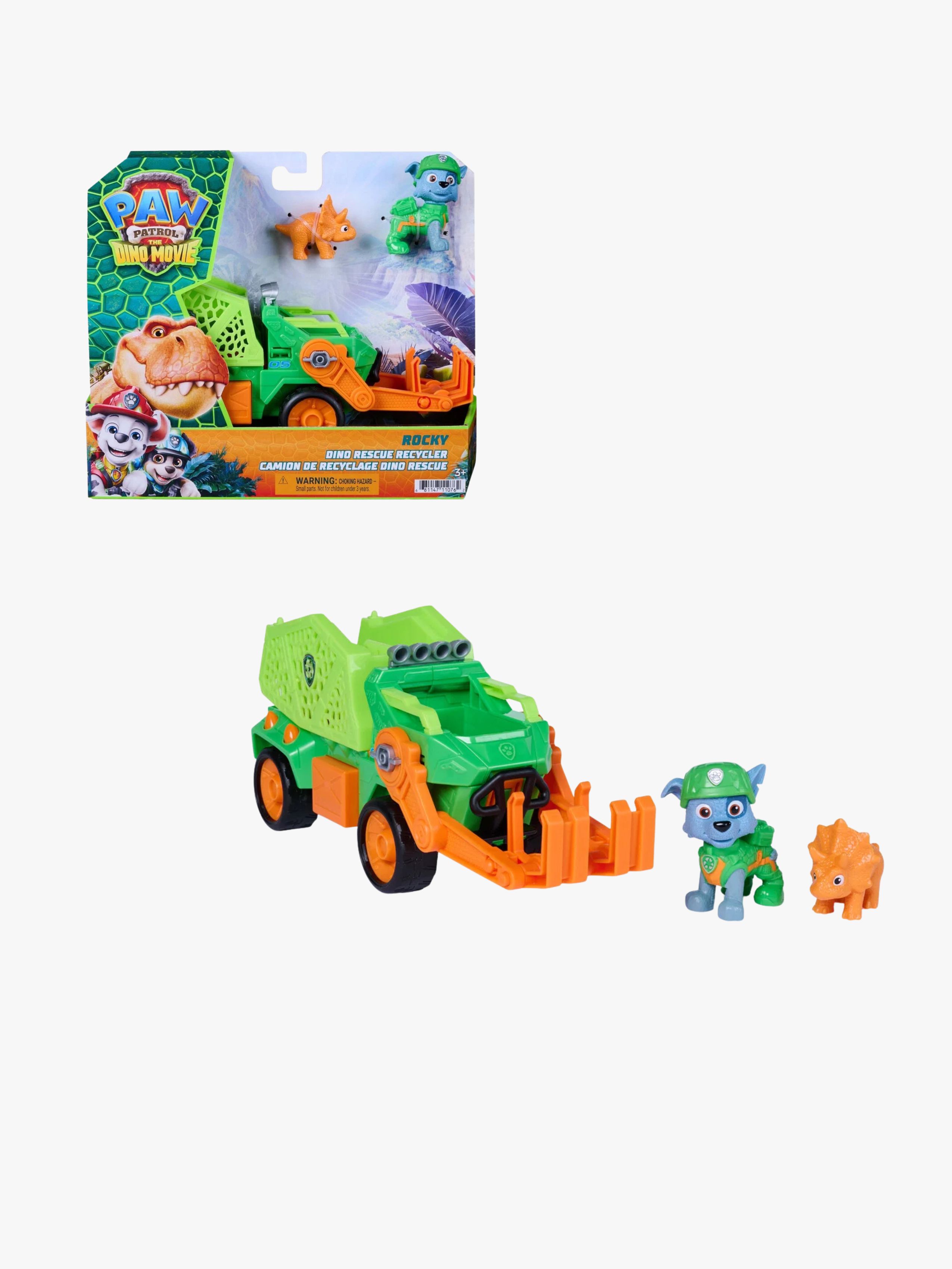 Paw Patrol Dino Film Dino Rescue Fahrzeug mit Figur Rocky