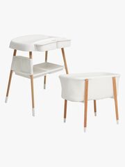 Beemoo CARE Nordic Babybett & Wickeltisch, White/Wood