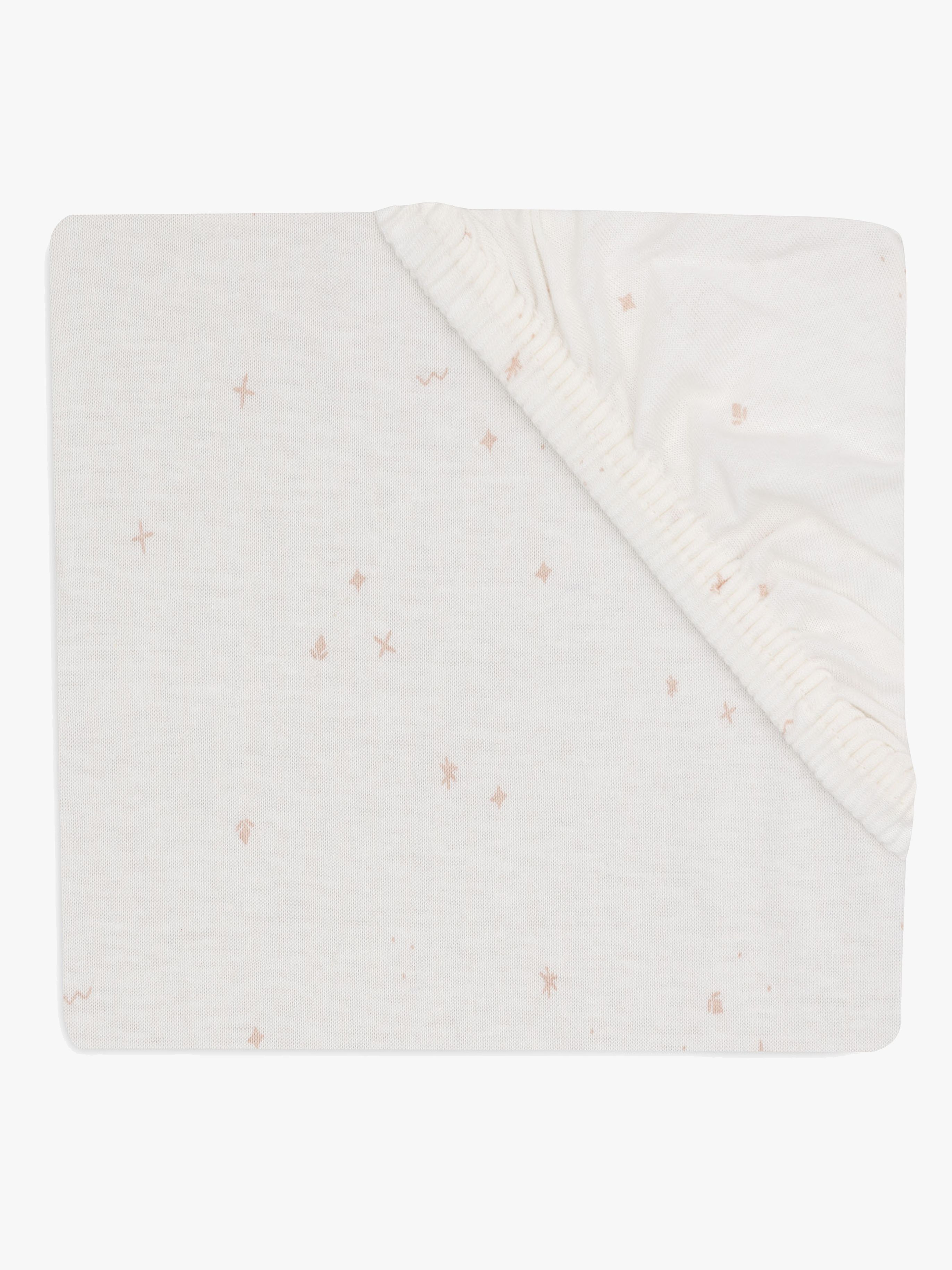 Jollein Spannbettlaken Twinkling 60x120 cm, Off White/Wild Rose