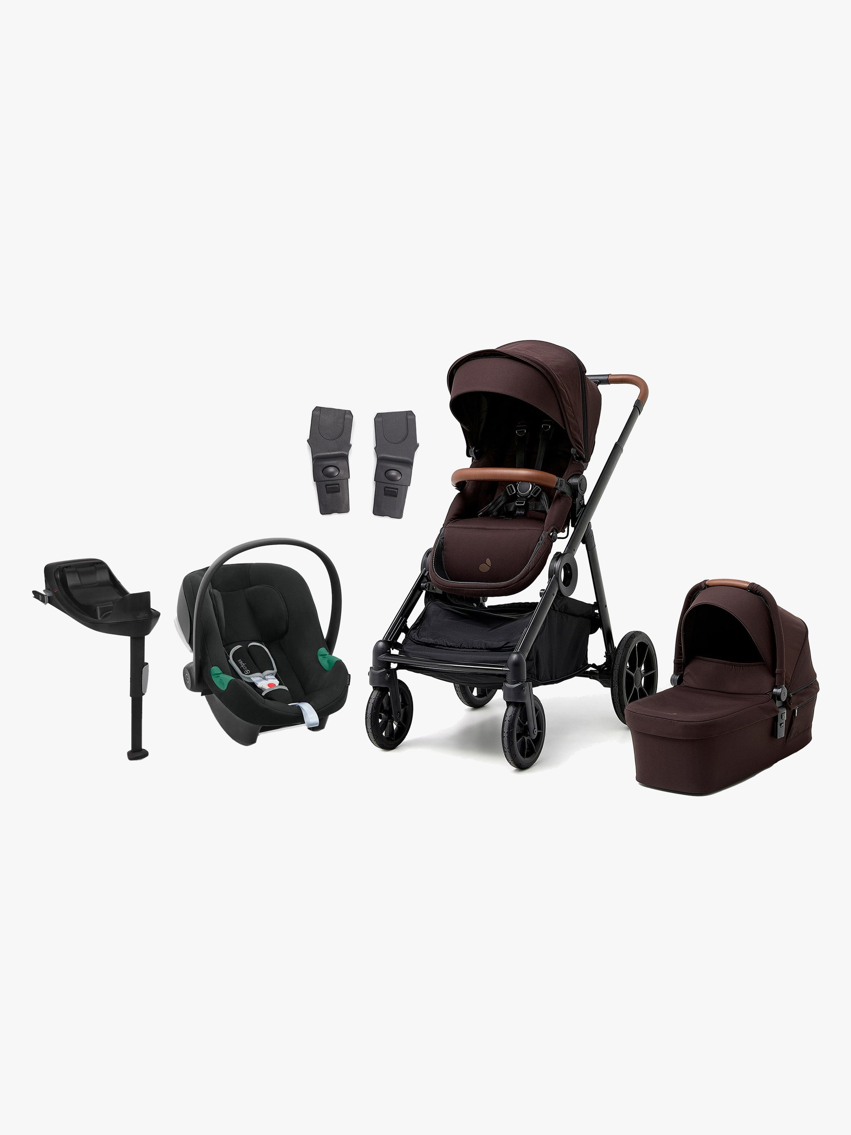Beemoo Pro Multi 2 Kombikinderwagen inkl. Cybex Aton B2 i-Size Babyschale &  Basis, Espresso Brown