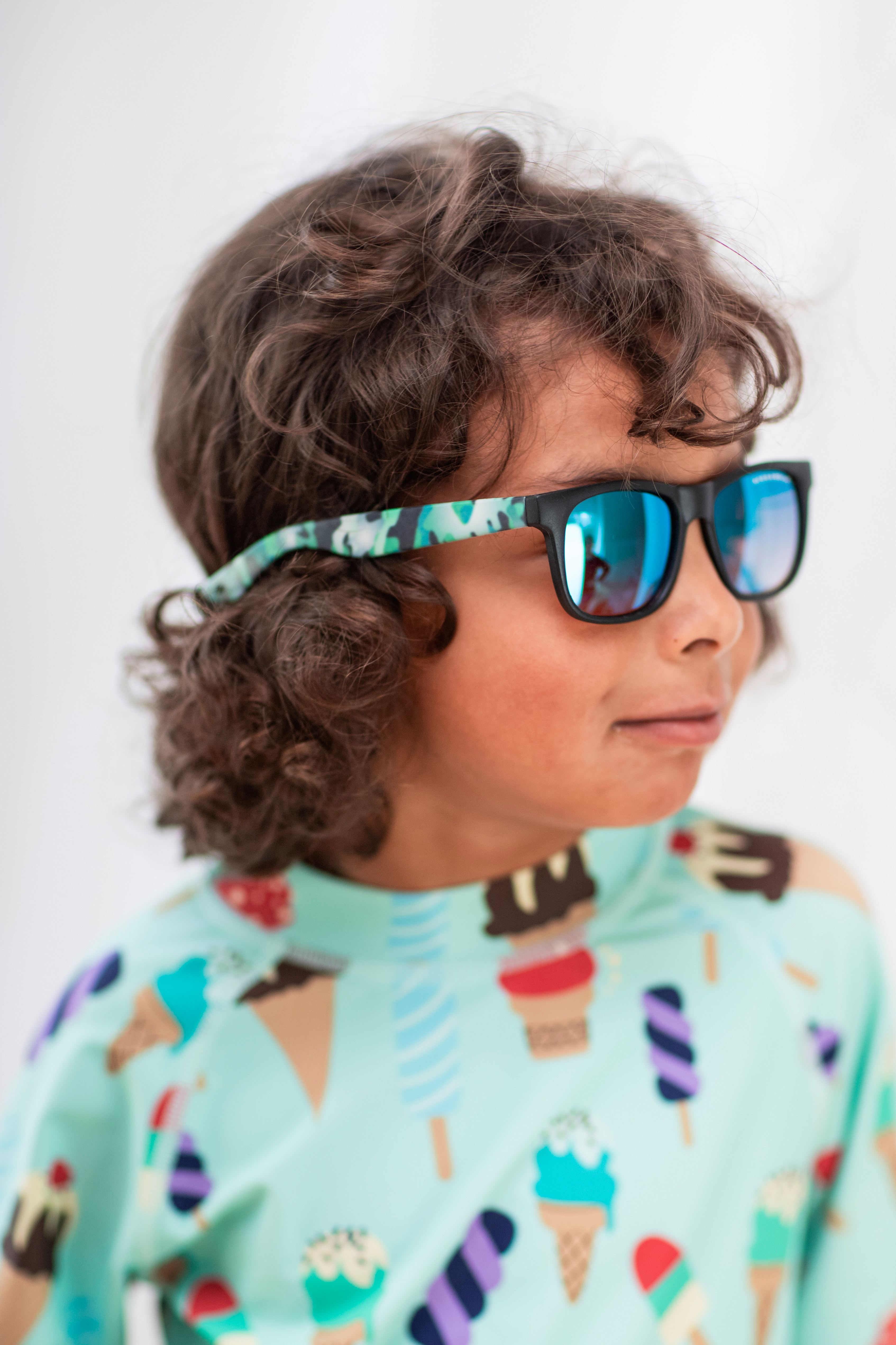 Biegsame Sonnenbrille Breakproof, Camouflage, 6-11 Jahre