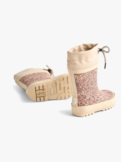 Wheat Gefütterte Gummistiefel, Rose Dust Flowers