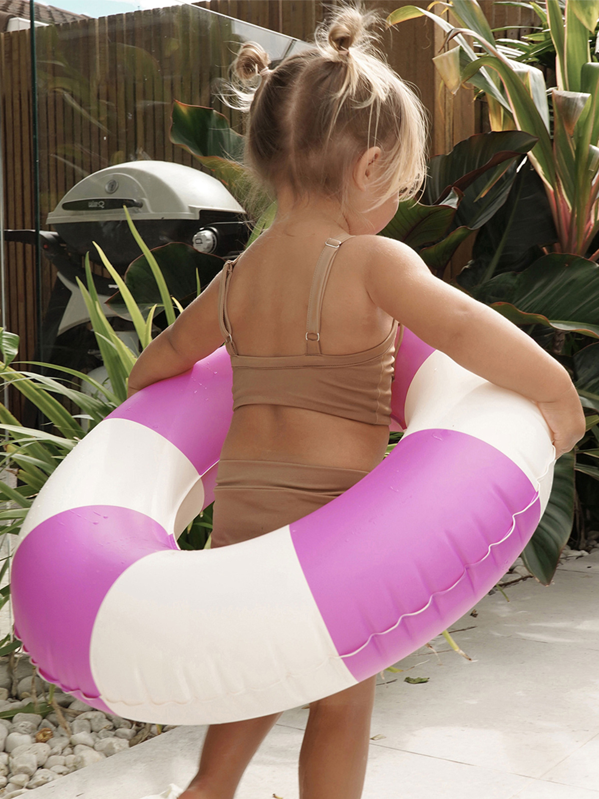 SUNNYLiFE Mini Schwimmring, Pool Party Magenta Stripe