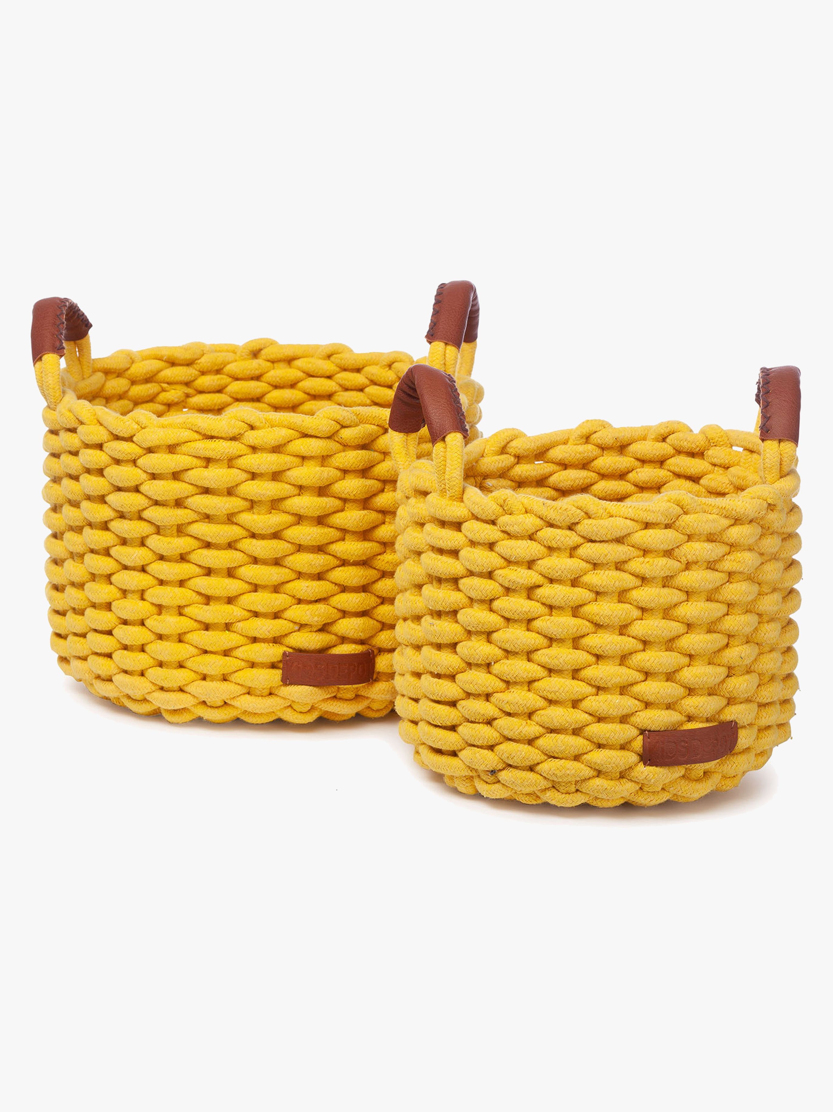 KidsDepot Korbo Aufbewahrungskorb Medium 2er-Pack, Gelb