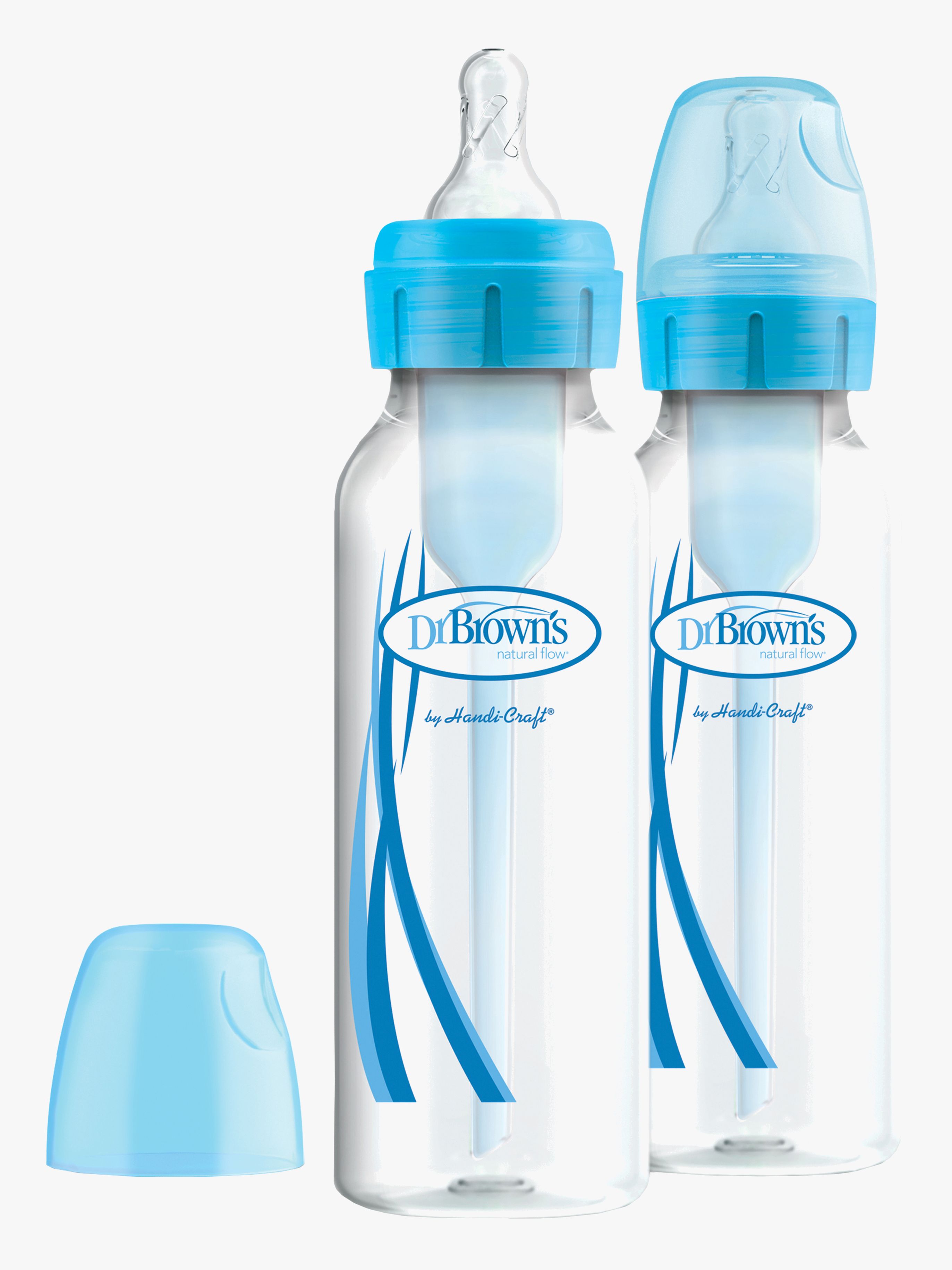 Option+ Schmaler Hals Babyflasche 250 ml 2er-Pack, Blå
