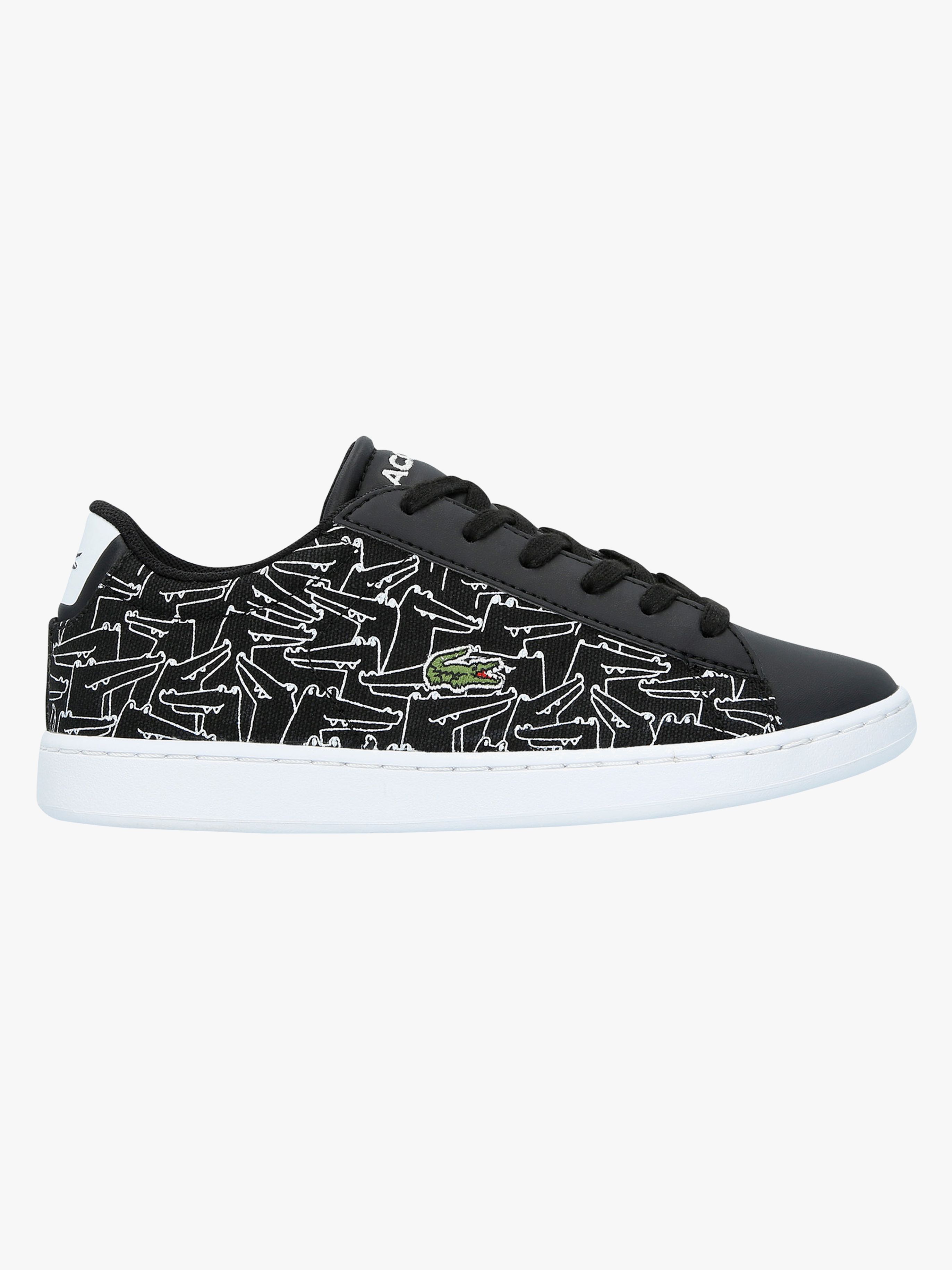 Lacoste Carnaby Evo 318 Kinder Sneaker, Black/White 28, Kinderschuhe