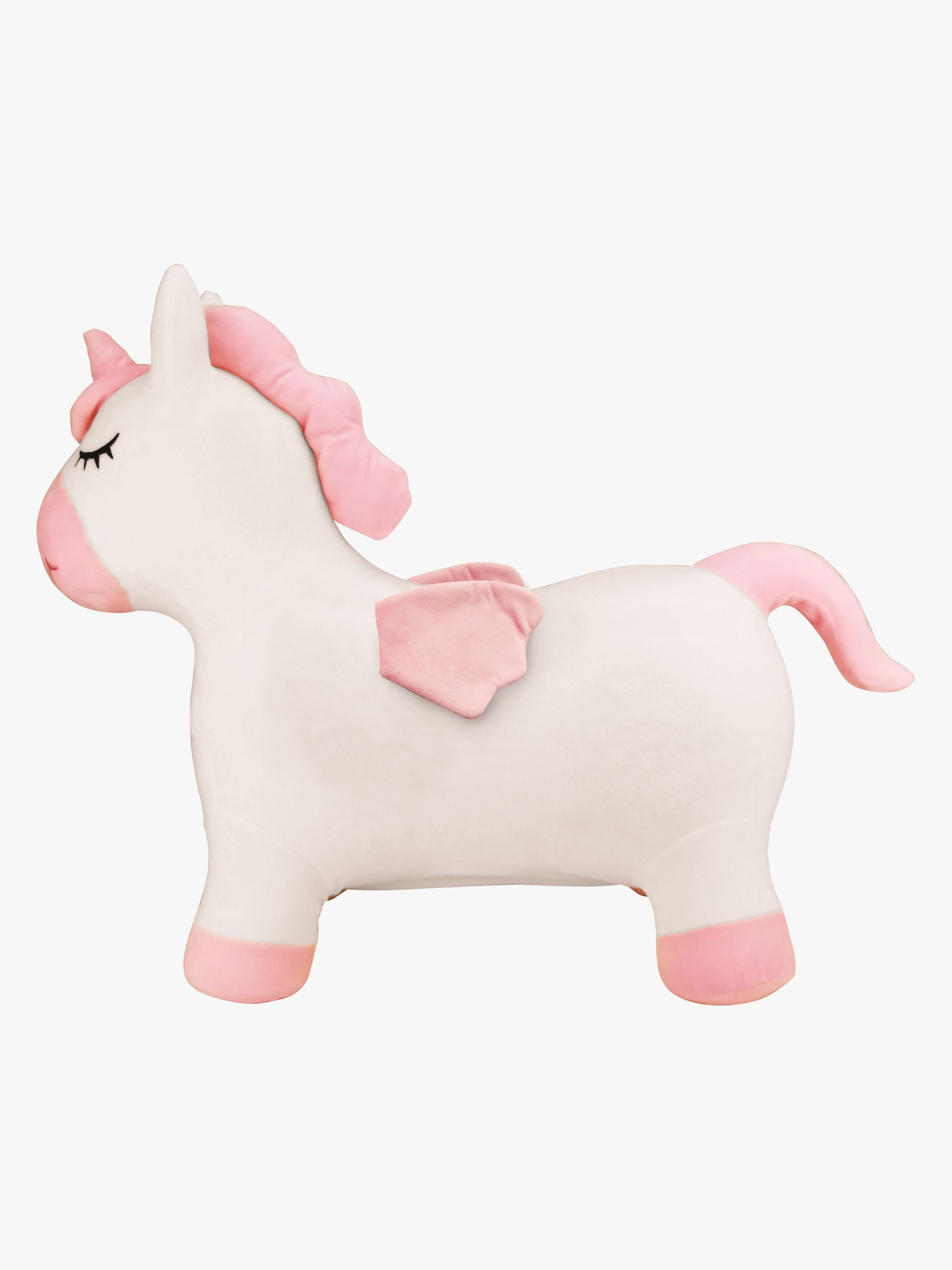 Hüpftier Einhorn mit Plüschbezug