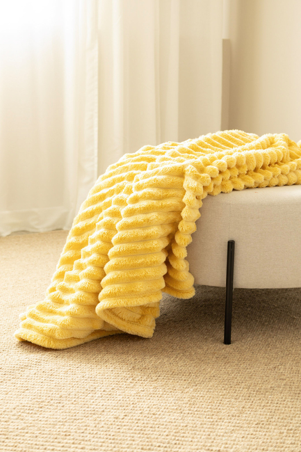 KMCarpets Stripe Decke 130x170, Gelb
