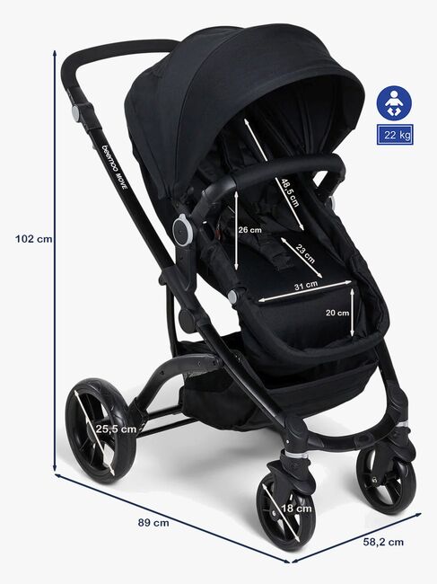 Beemoo Move 2-in-1 Kombikinderwagen, Black