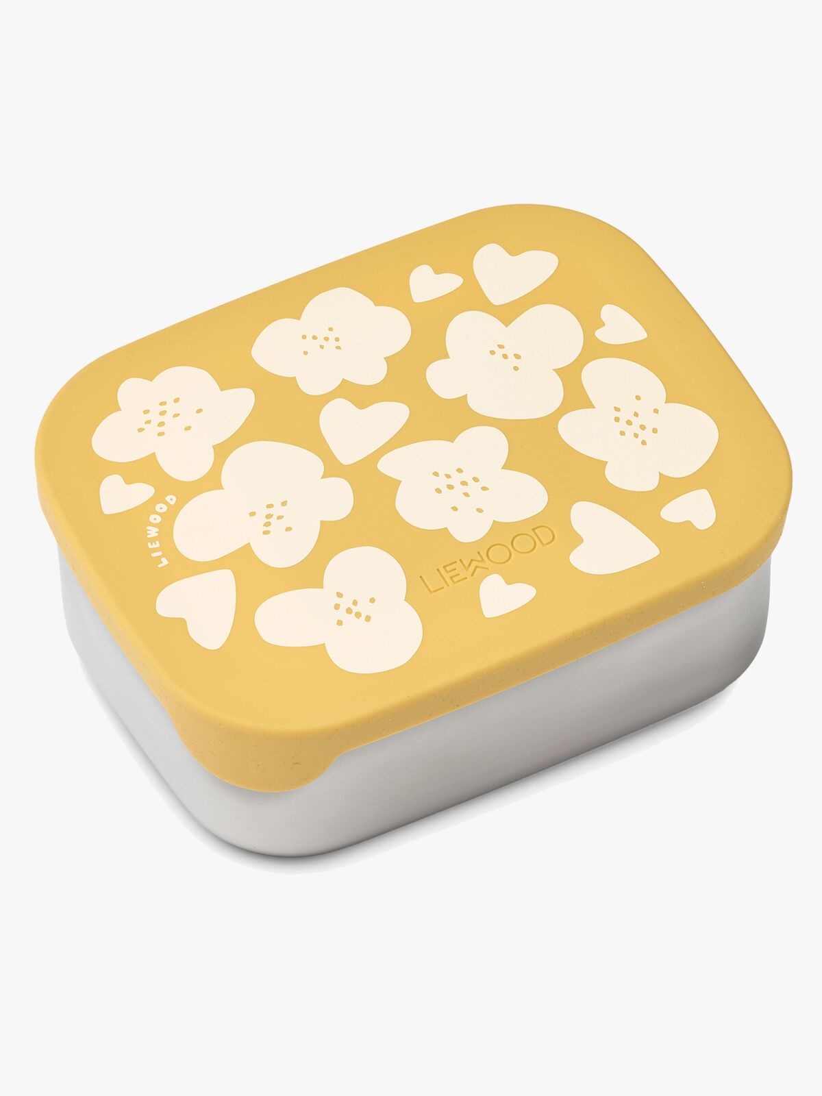 LIEWOOD Arthur Gemusterte Brotdose, White/Yellow