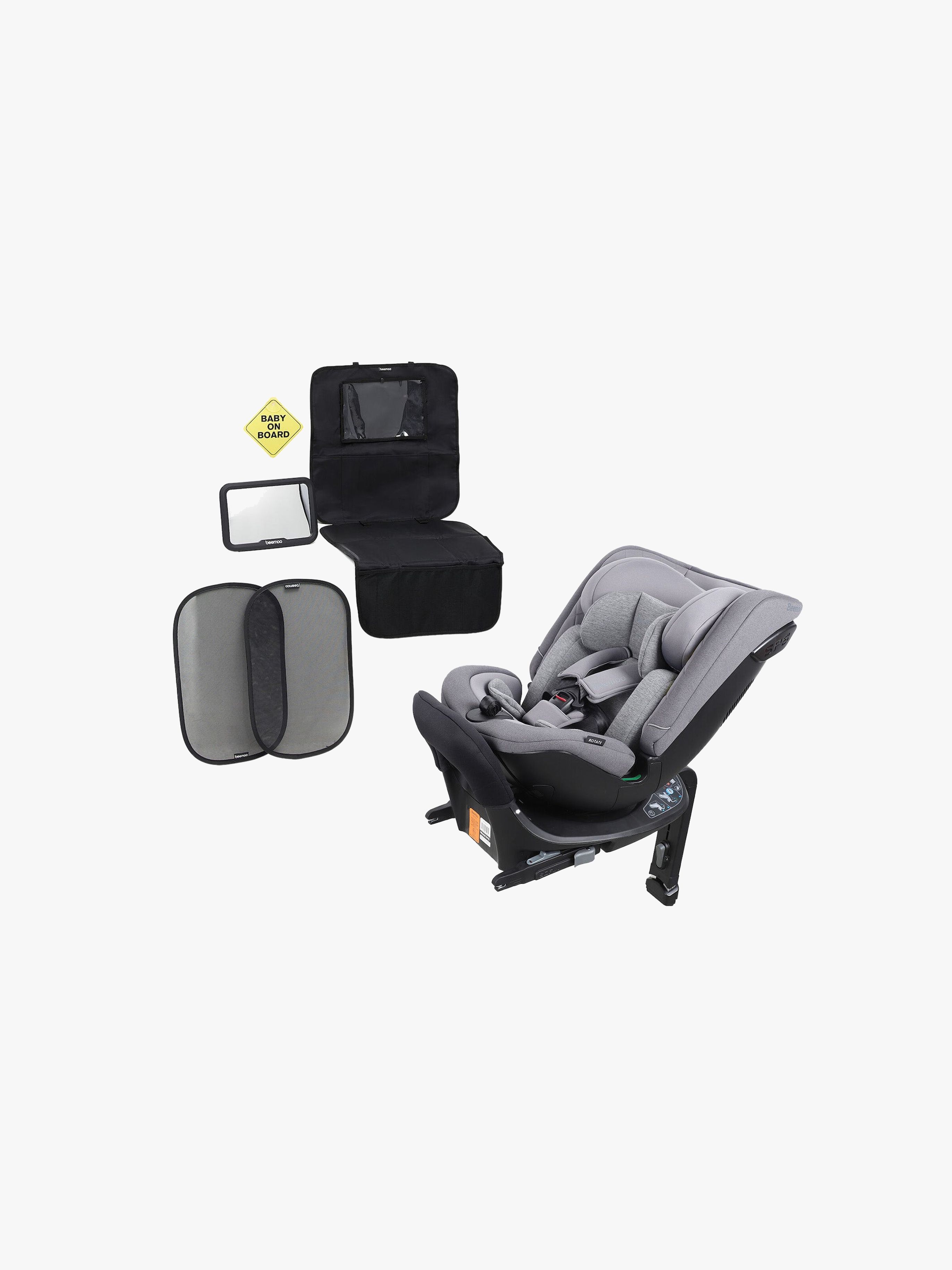 Rotate i-Size Wendbarer Kindersitz inkl. Zubehörpaket, Mineral Grey