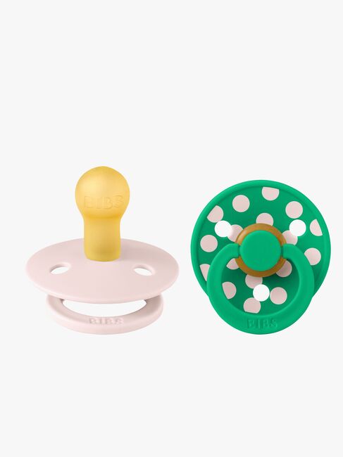 BIBS Studio Colour Polka Schnuller 2er-Pack Latex Größe 1, Petal/Cactus