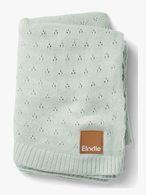 Elodie  Lochmuster-gestrickt Decke, Mineral Green
