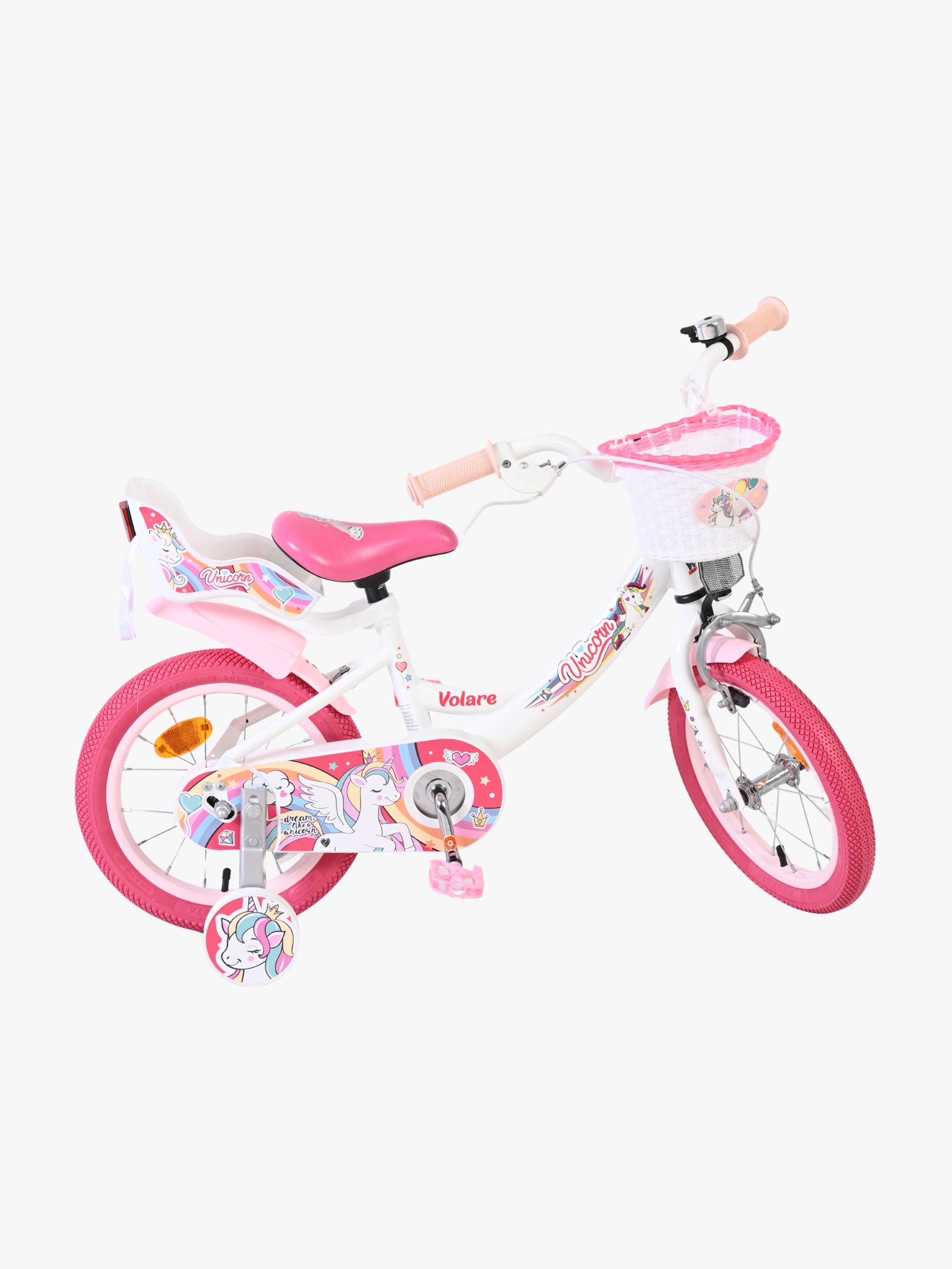 Volare Unicorn Kinderfahrrad 14 Zoll, Weiß
