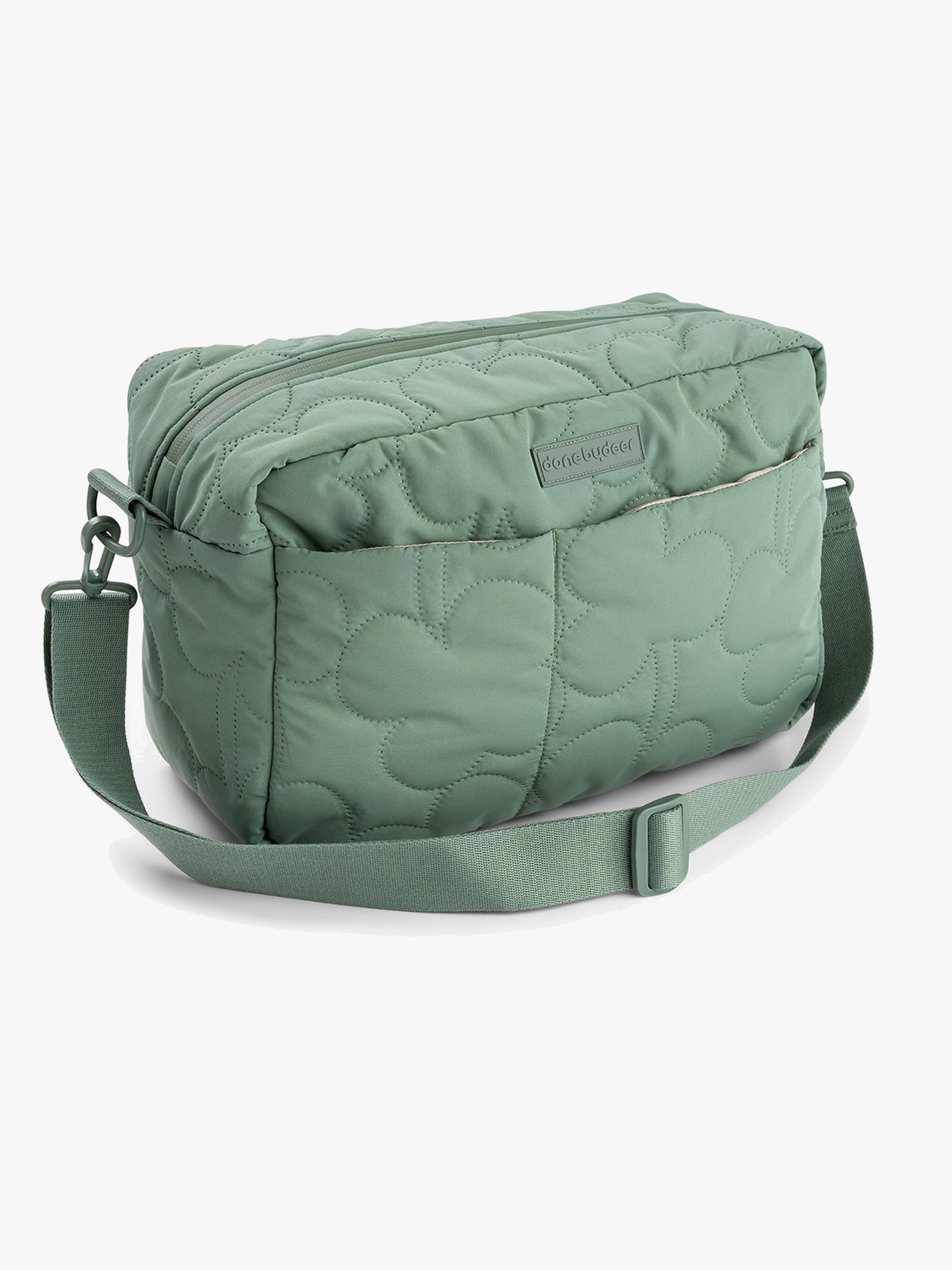 Gesteppte Wickeltasche mit Kinderwagenhaken, Green