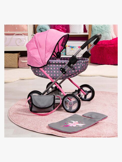 Bayer Design Puppenwagen Cosy, Grau/Rosa