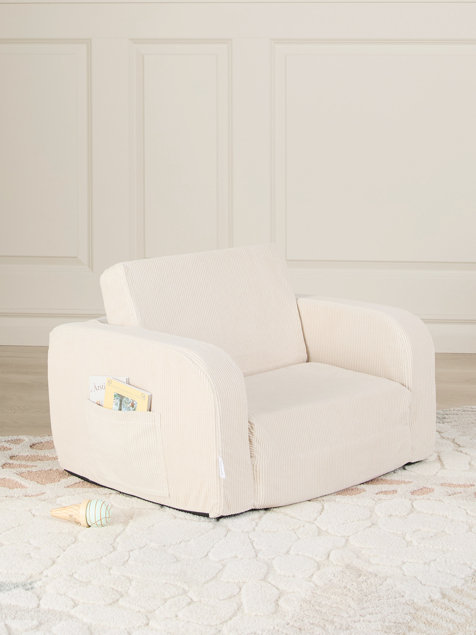Alice &  Fox MUSHY Klappsessel, Beige Manchester, Kindersessel