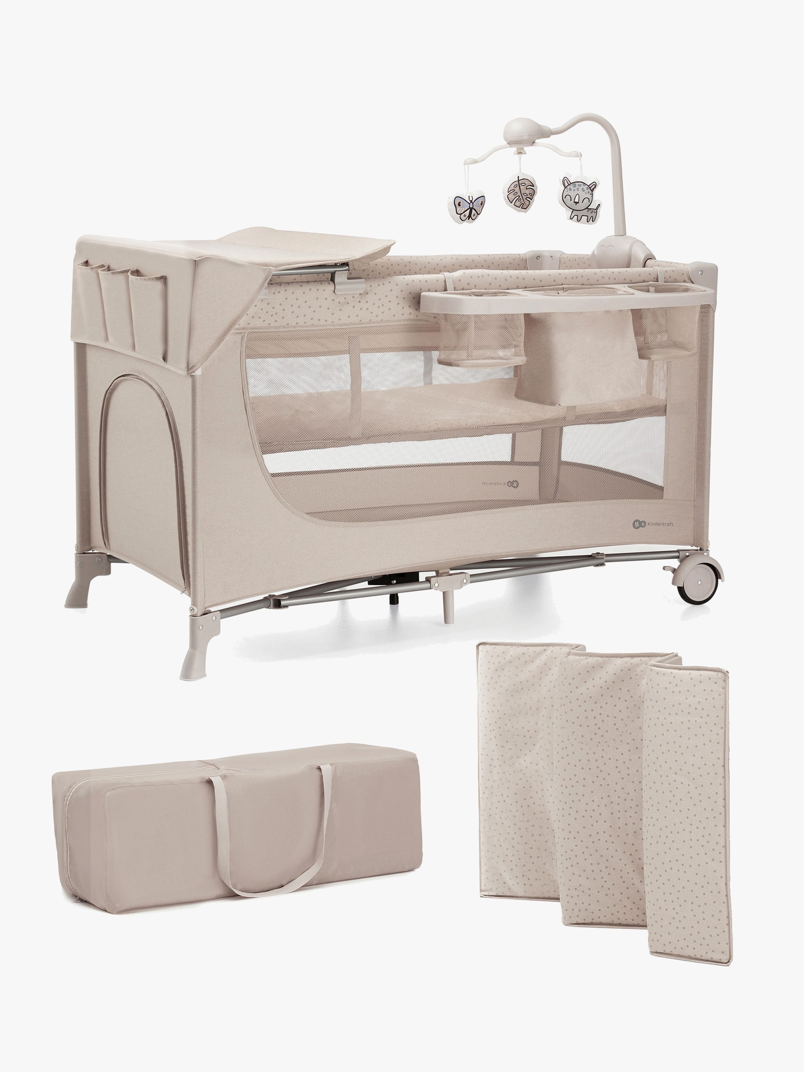 Kinderkraft JOY 2 Reisebett mit Zubehör, Beige