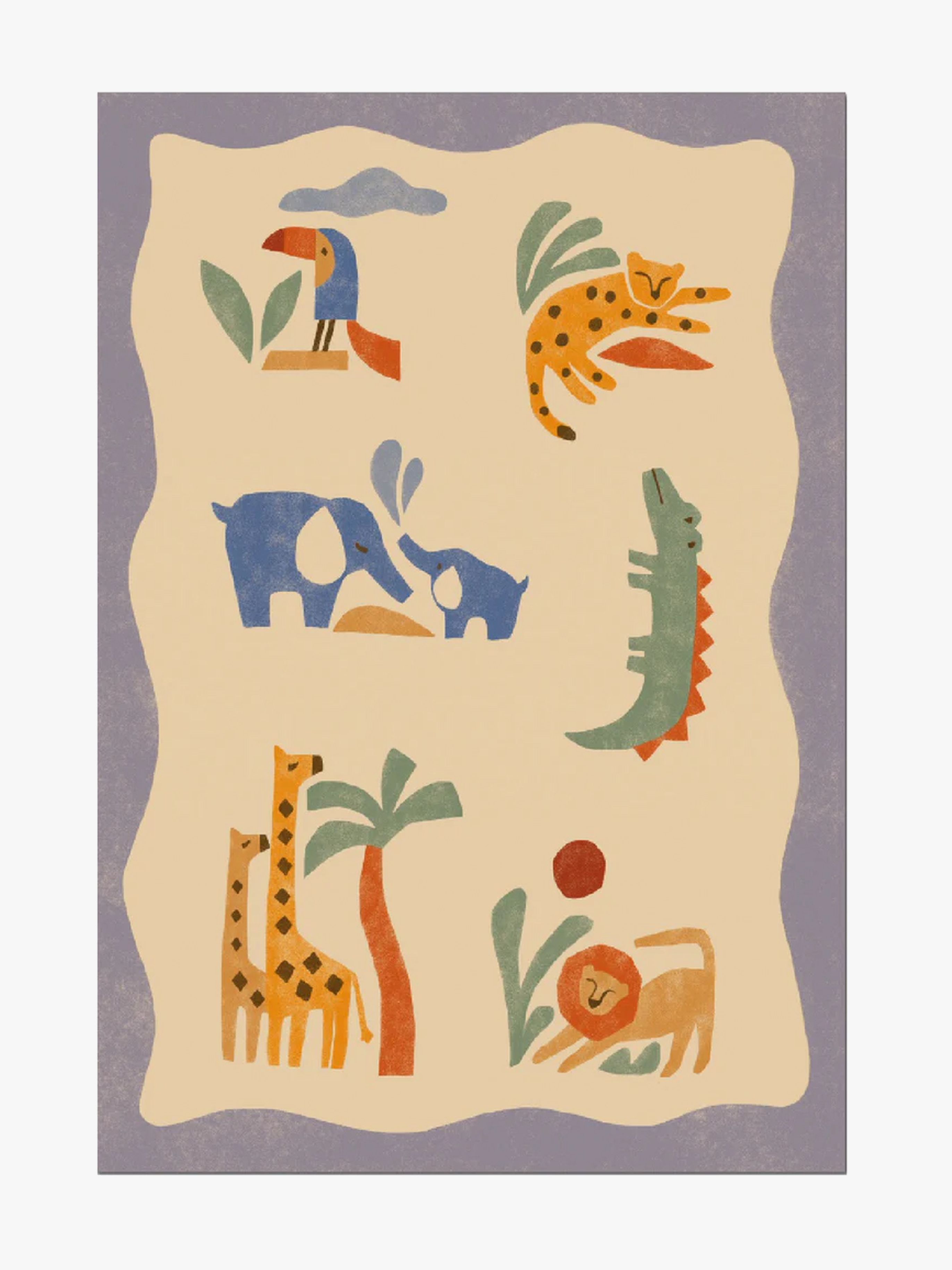 Teppich 120x160, Matta Tails And Trails Safari Blue