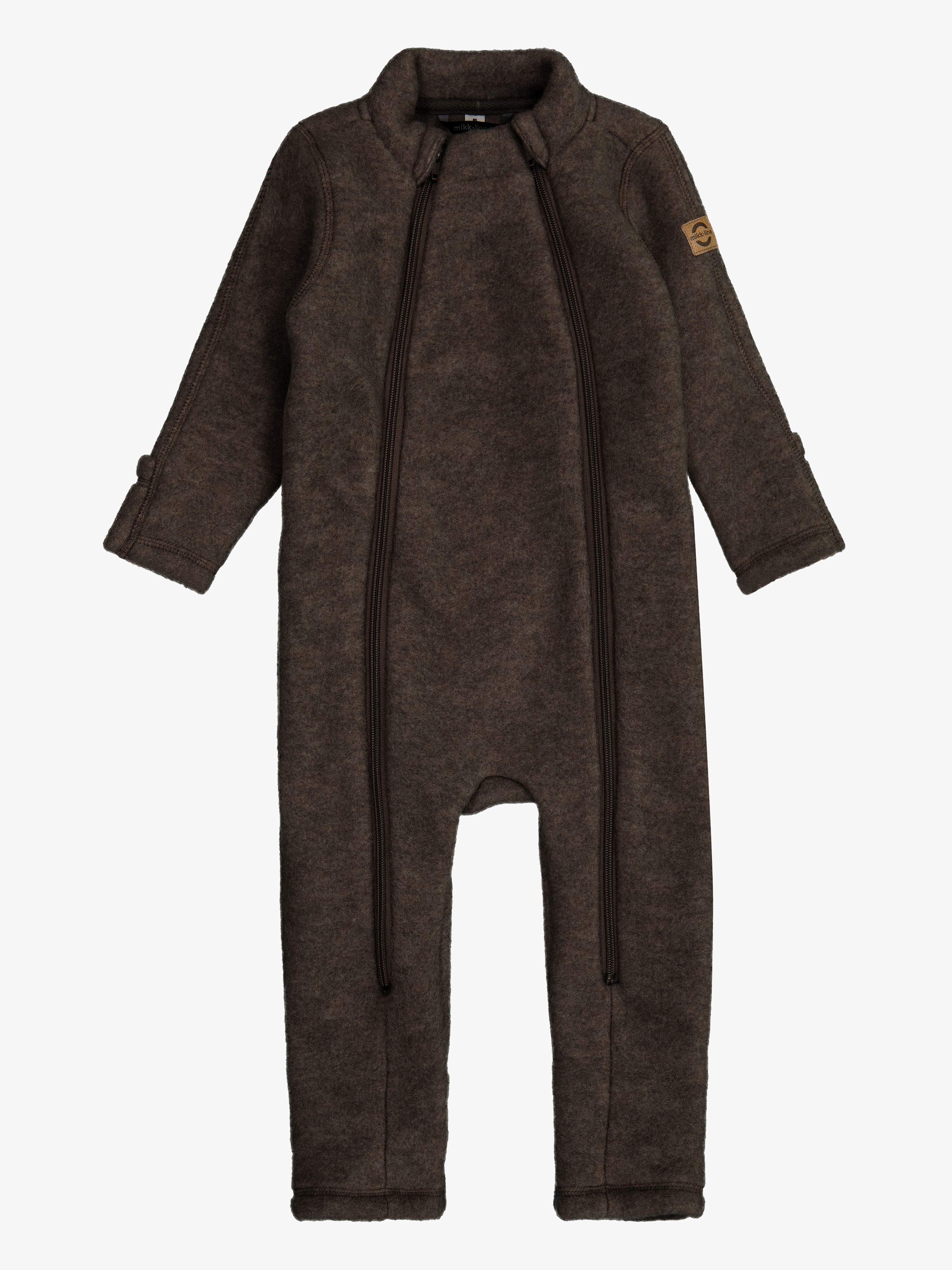 Mikk-Line Overall Merinowolle, Dark Brown Melange, 68