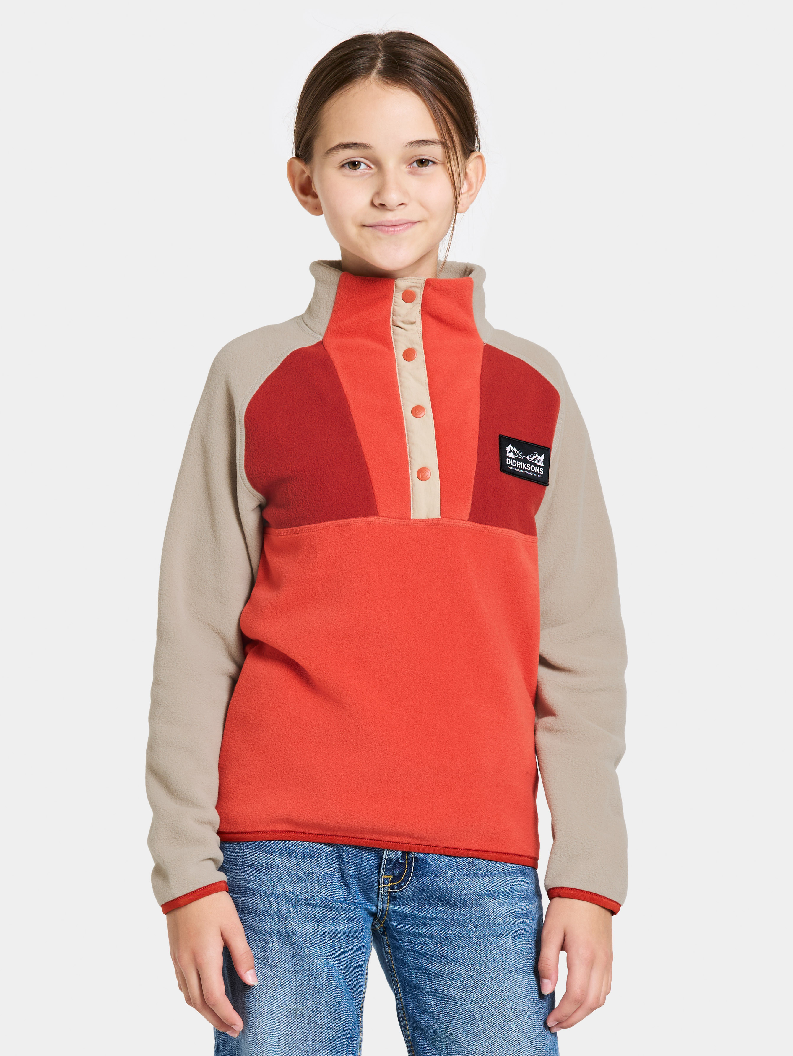 Didriksons Yokto Fleece-Pullover, Light Mars Red, 130