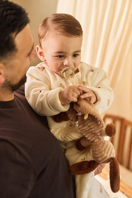 Jollein Schmusetuch mit Schnullerkette, Diego Dog